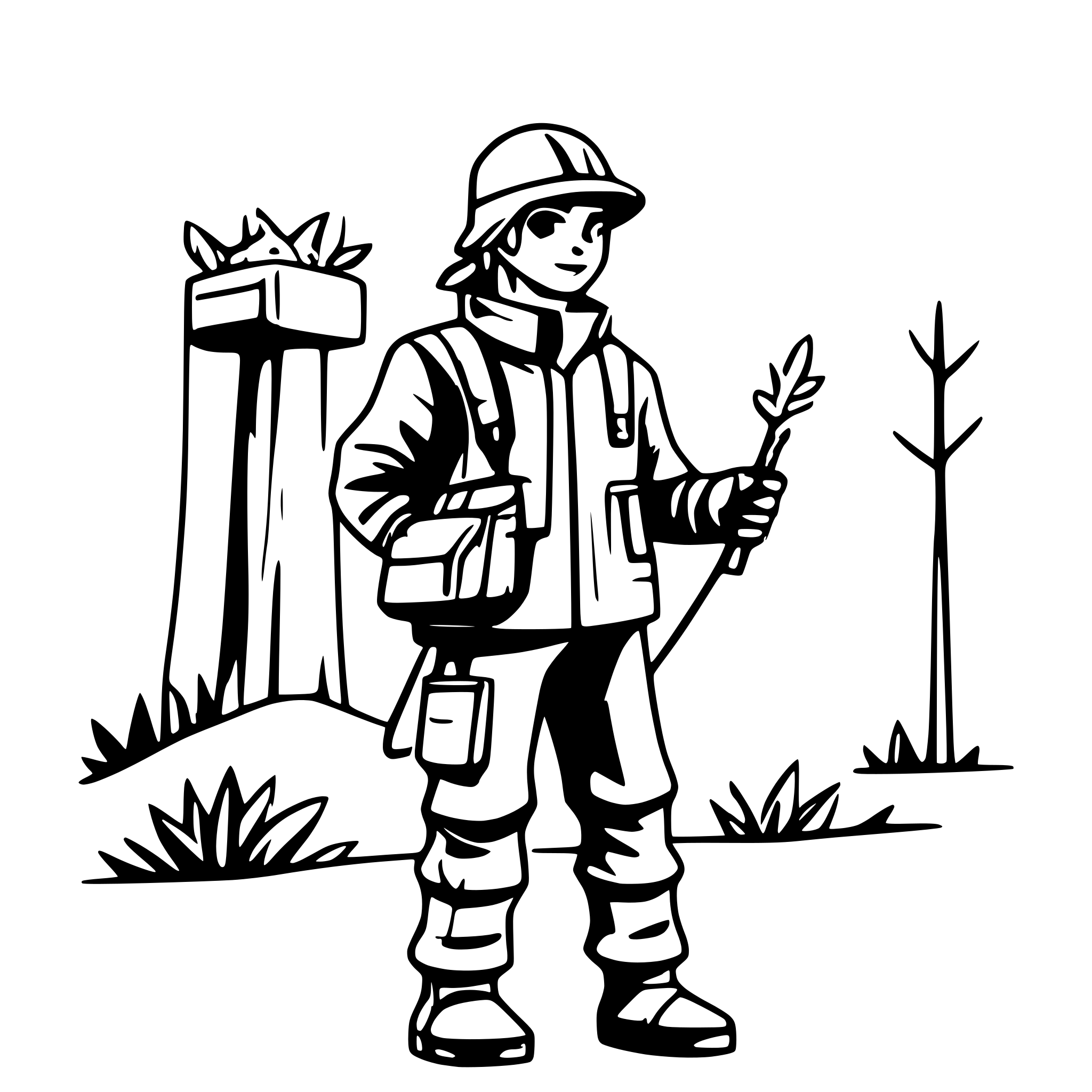 AI-generated SVG of a Electrician that likes to hunt deer ducks and hogs