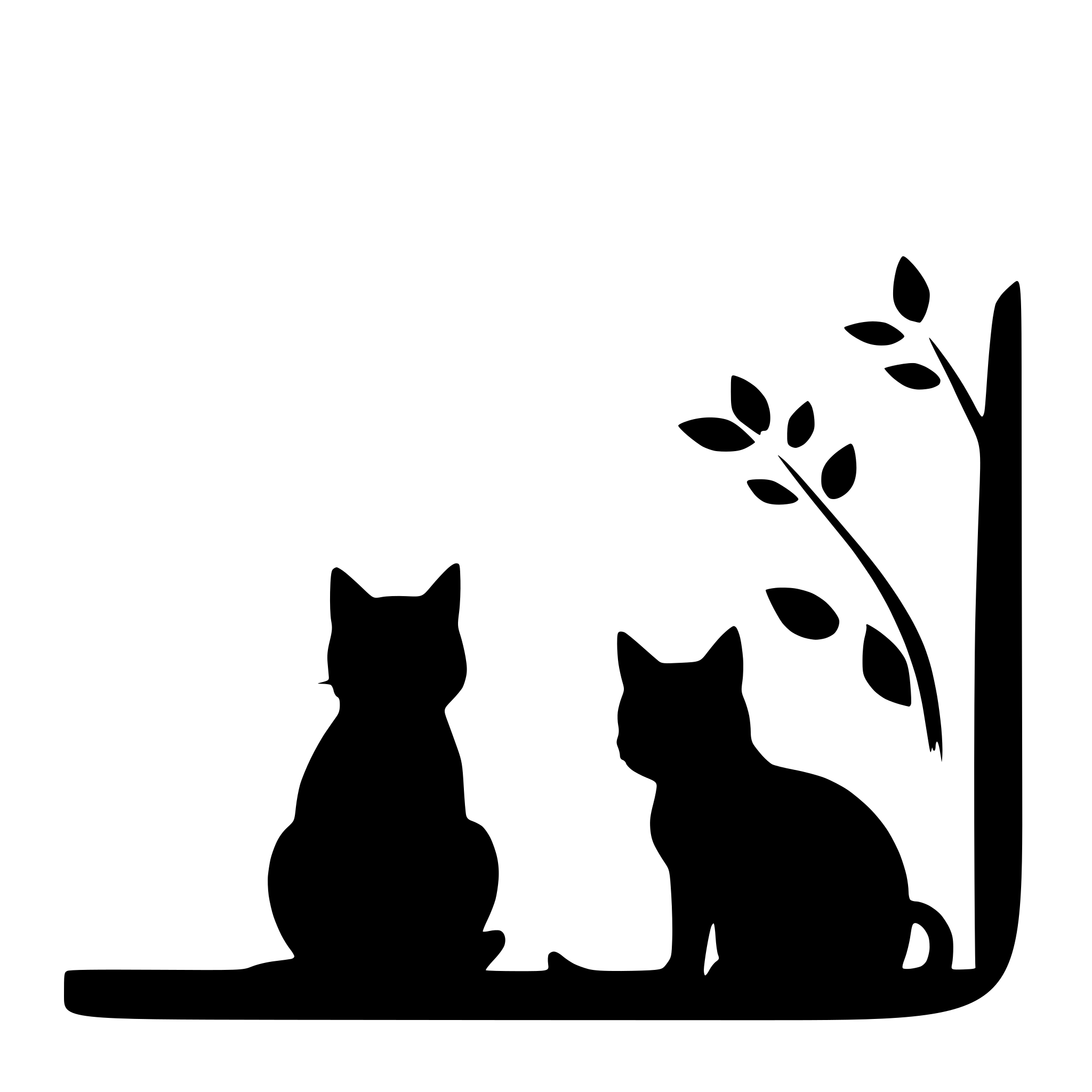 AI-generated SVG of a two cats silhouette clean on color