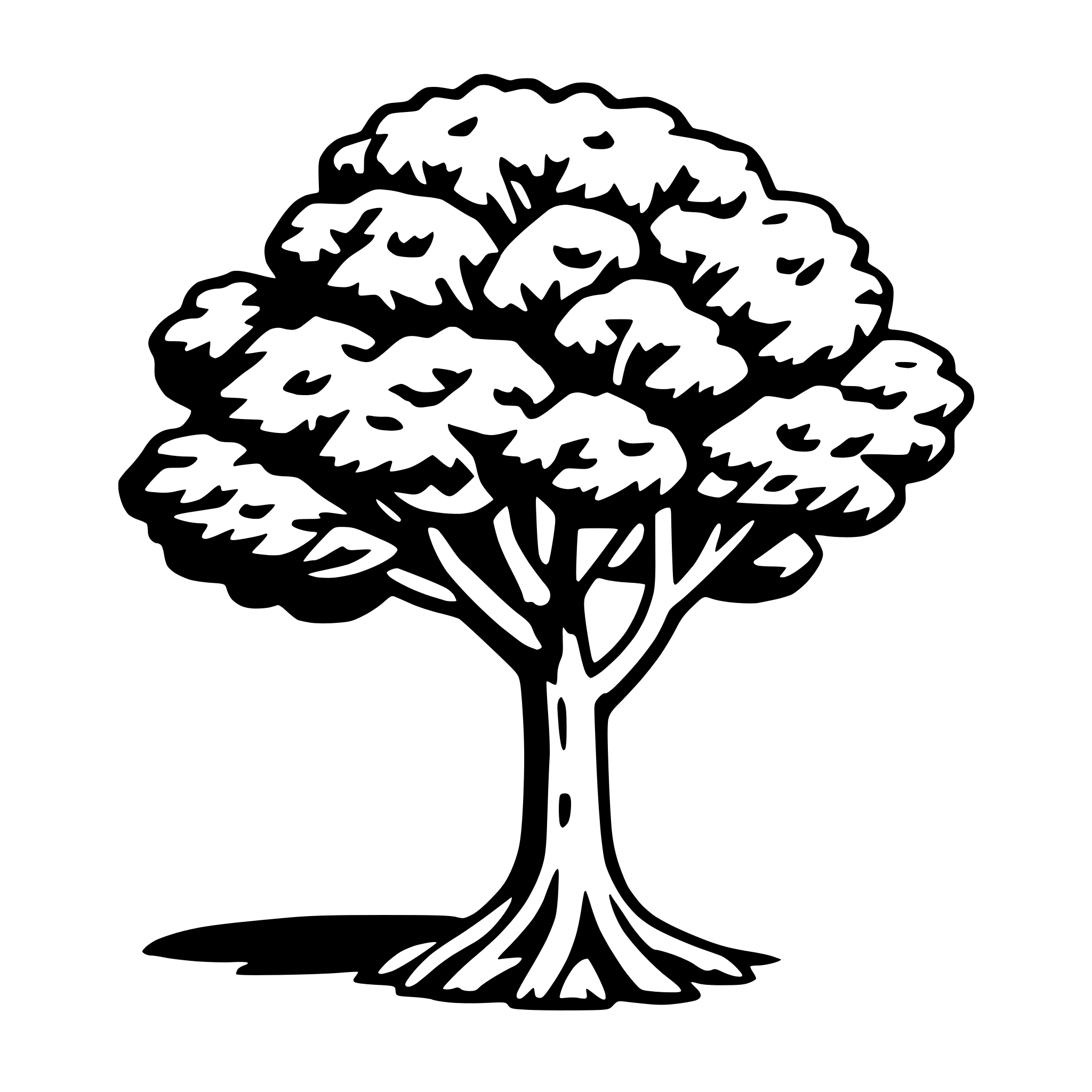 AI-generated SVG of a hawthorn tree