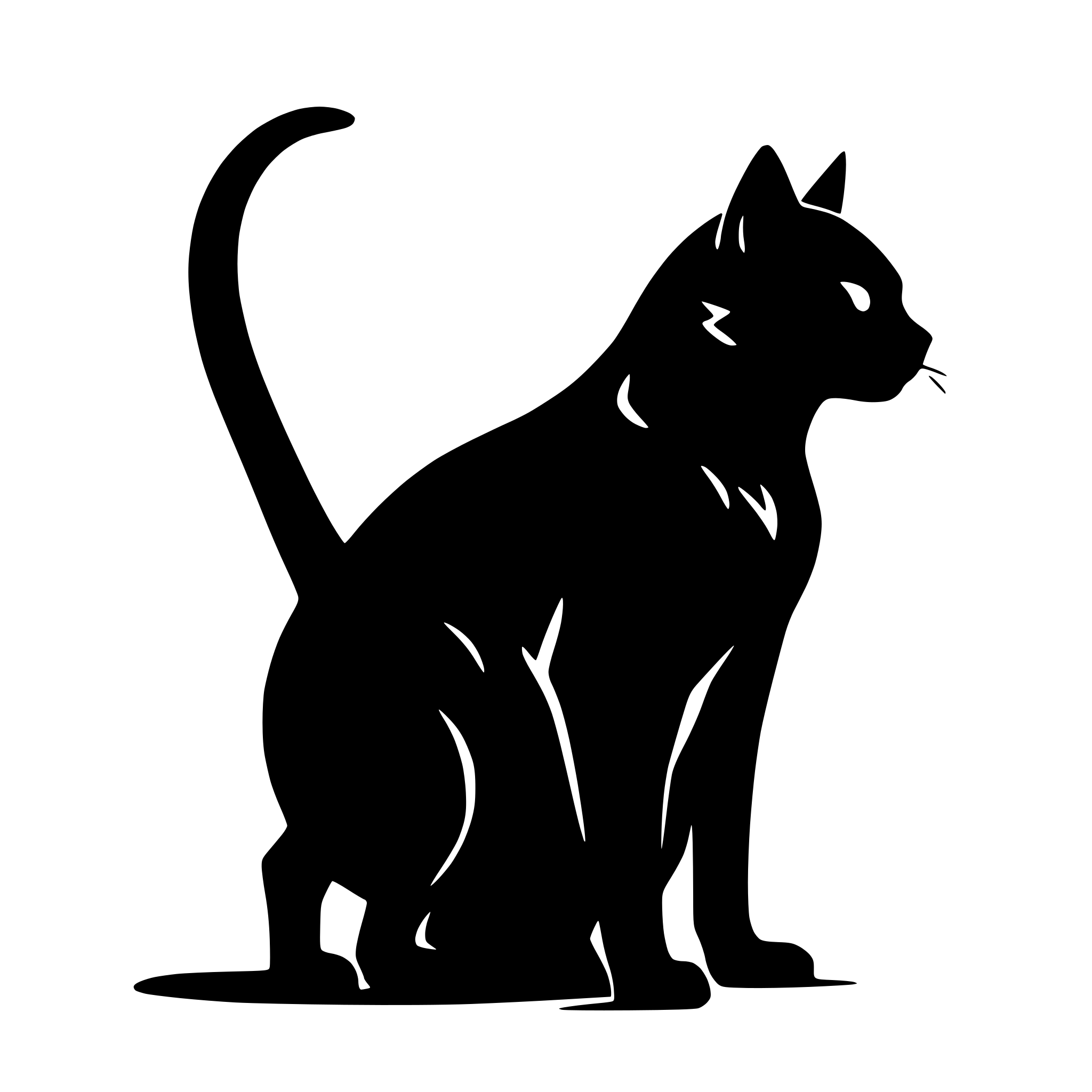 AI-generated SVG of a a silhouette of an aggressive cat, seen from the side. the cat is on its rears and in fighting mode, raising its paws, ready to battle.
