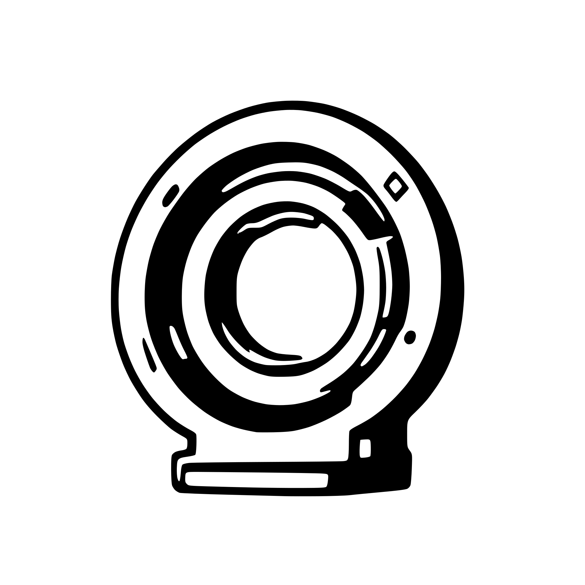 AI-generated SVG of 'A simple logo of a CT scanner powered by AI'