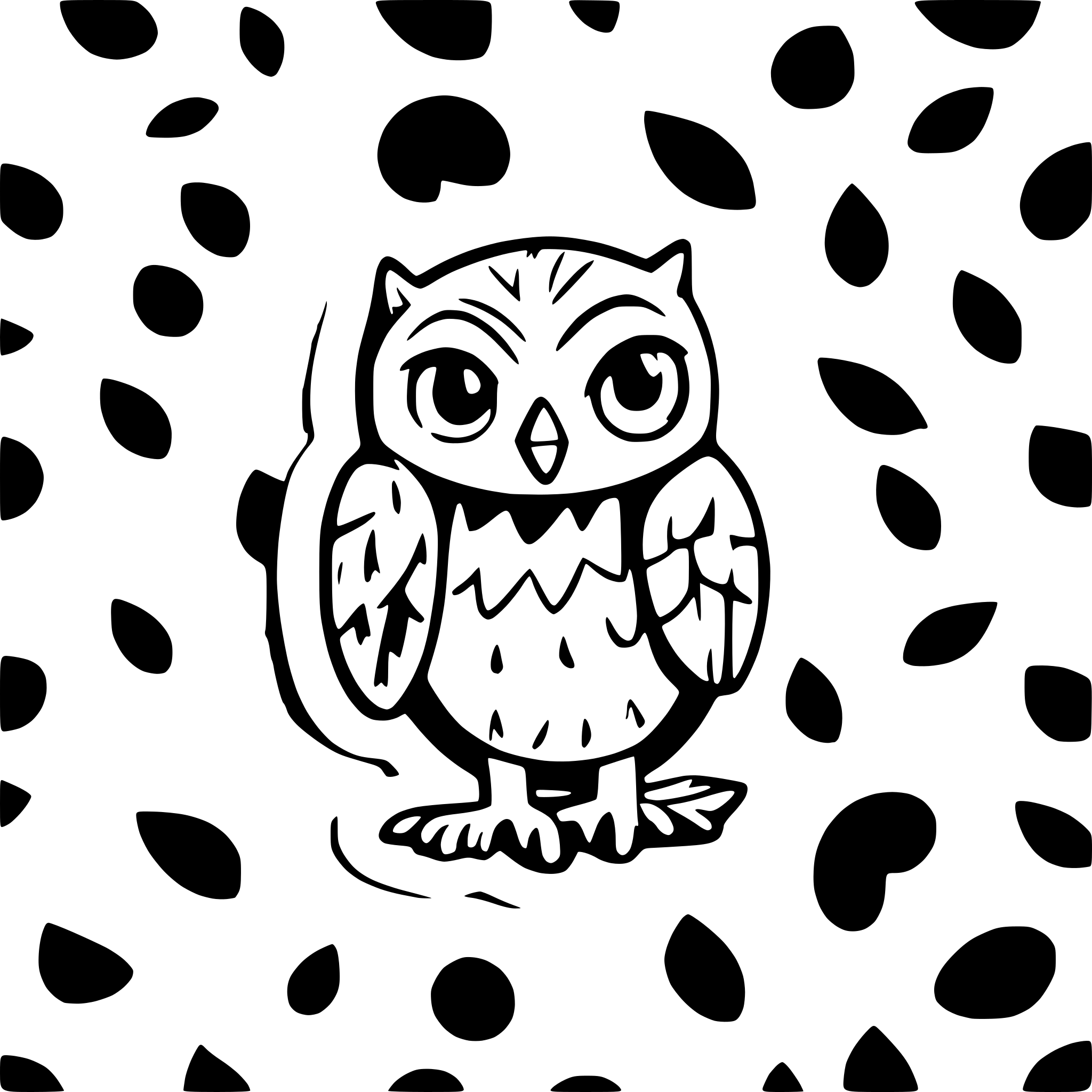 AI-generated SVG of 'OWL funny sticker'
