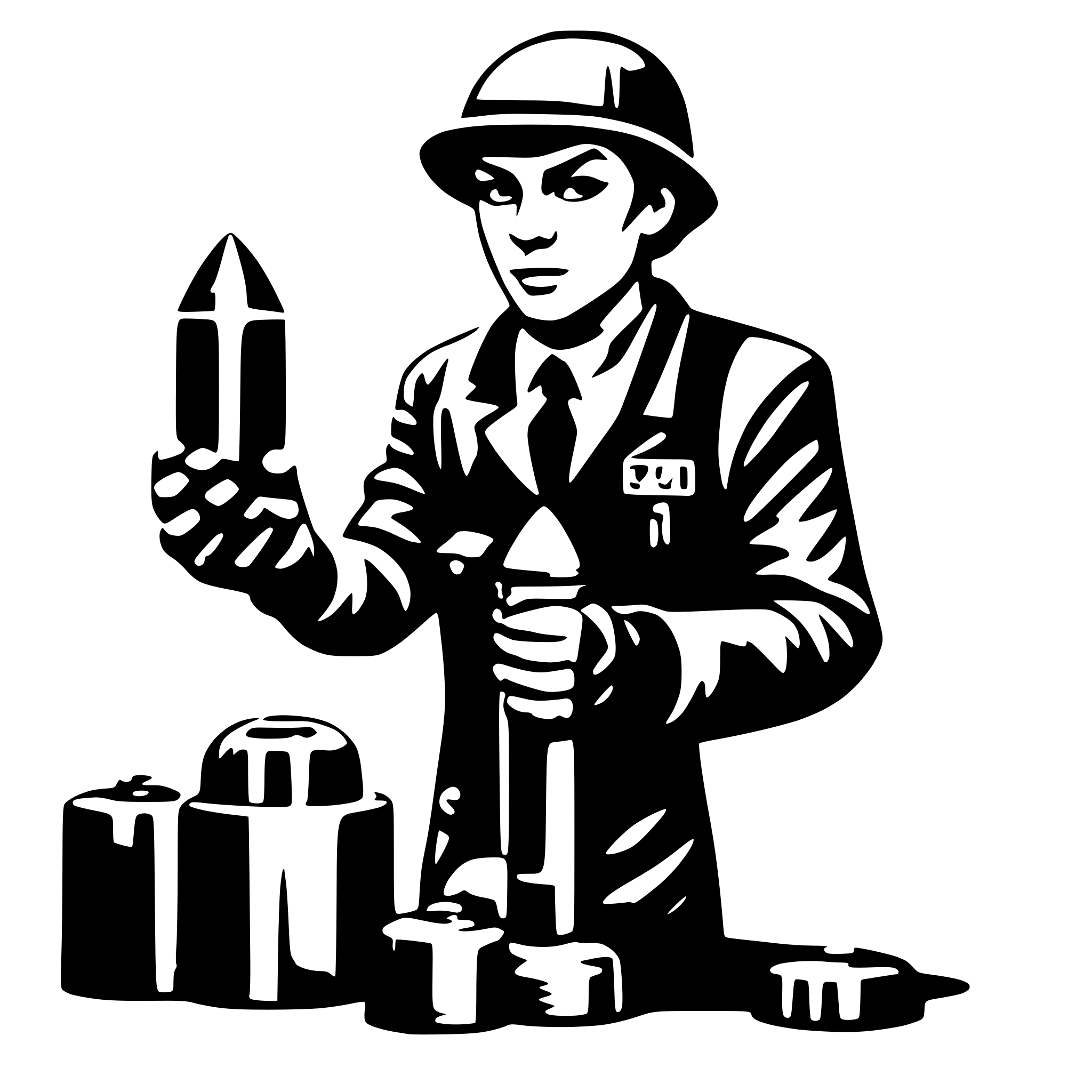 AI-generated SVG of 'Quality inspector of bombs'