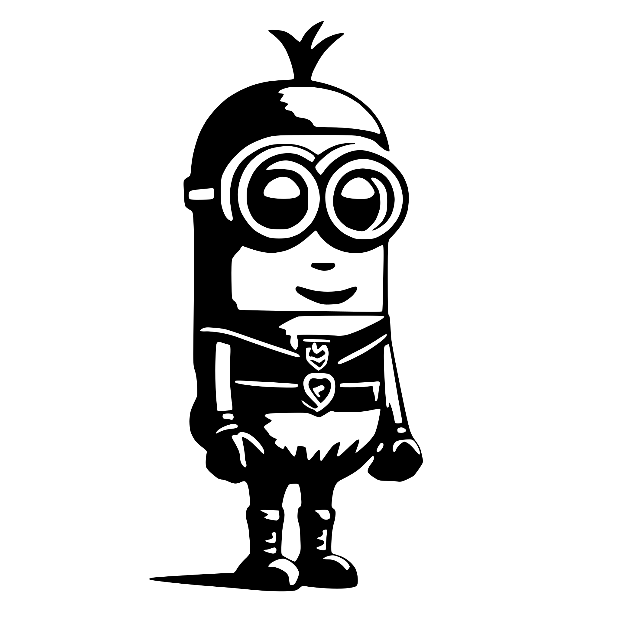 AI-generated SVG of a Minion carrying a keychain