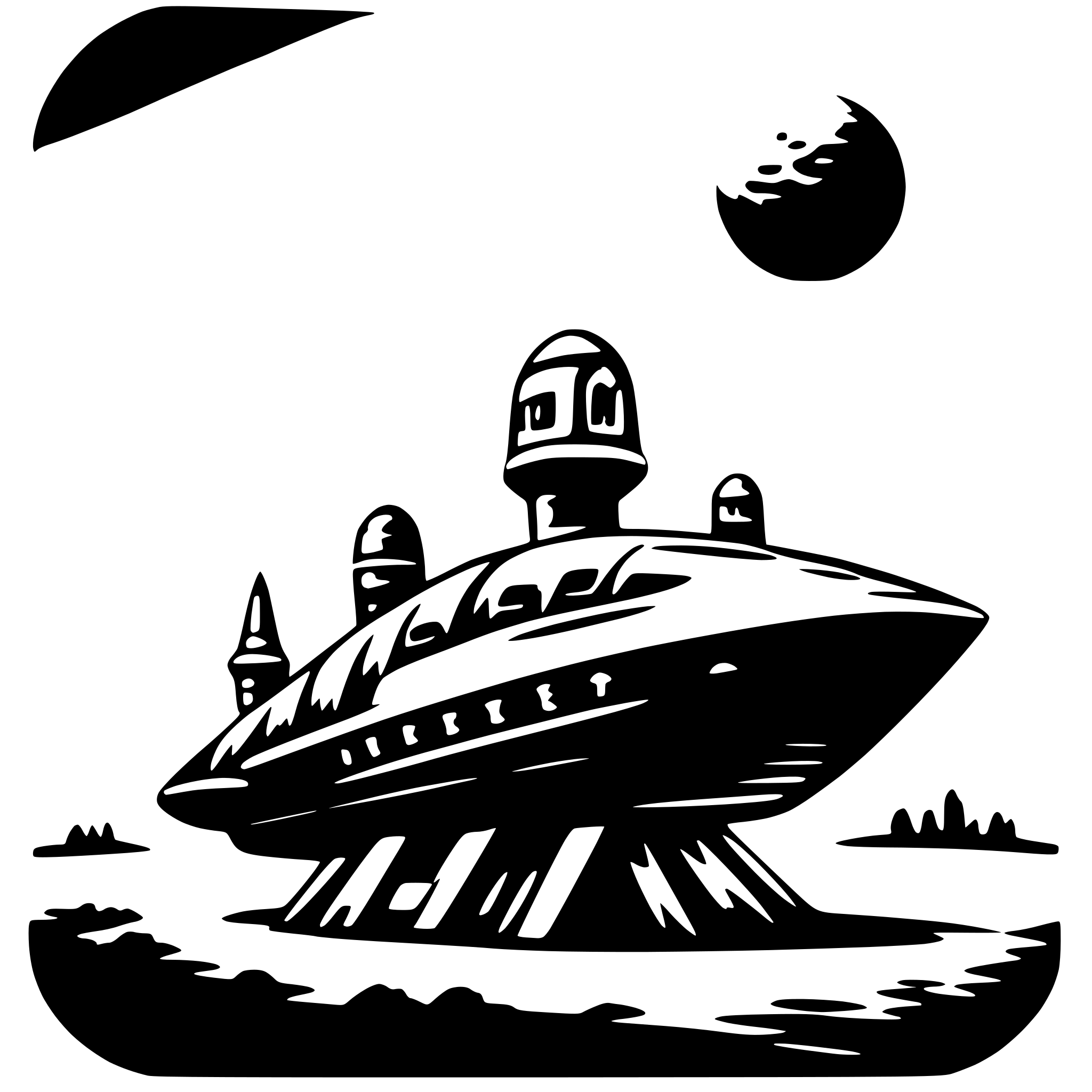 AI-generated SVG of 'spaceship and aliens'