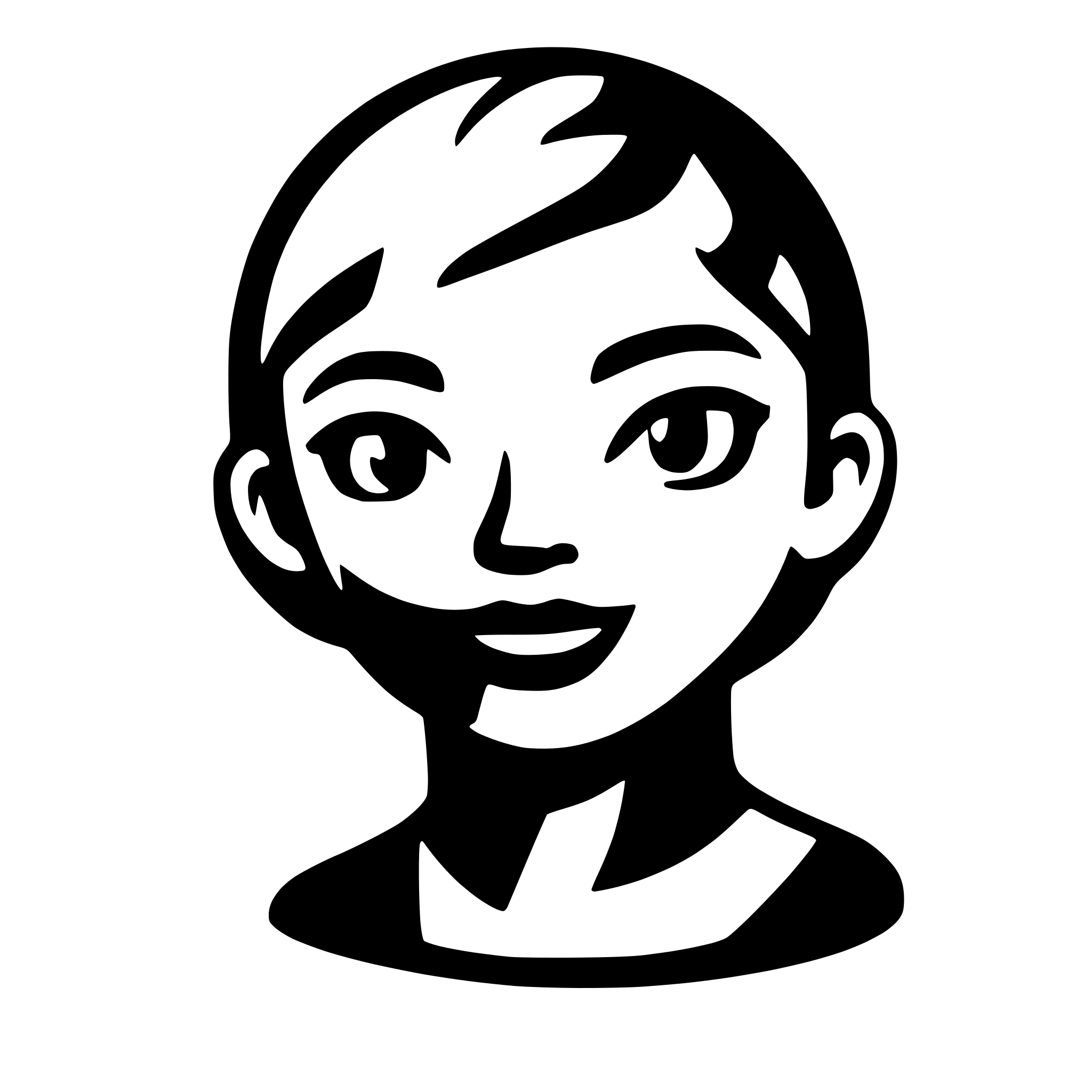 AI-generated SVG of a laxy face rounded logo