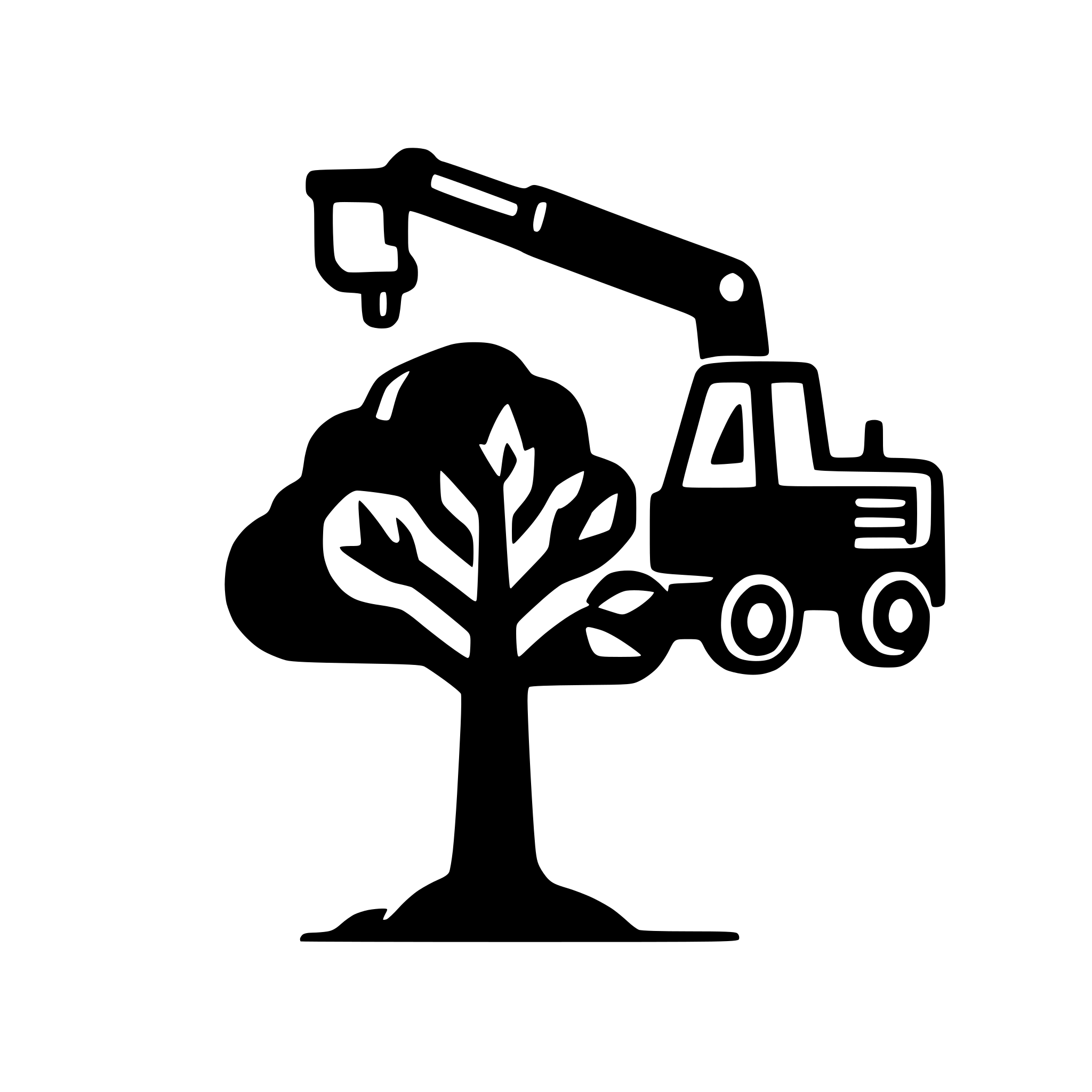 AI-generated SVG of a Tree Removal by machines or peoples, Minimal