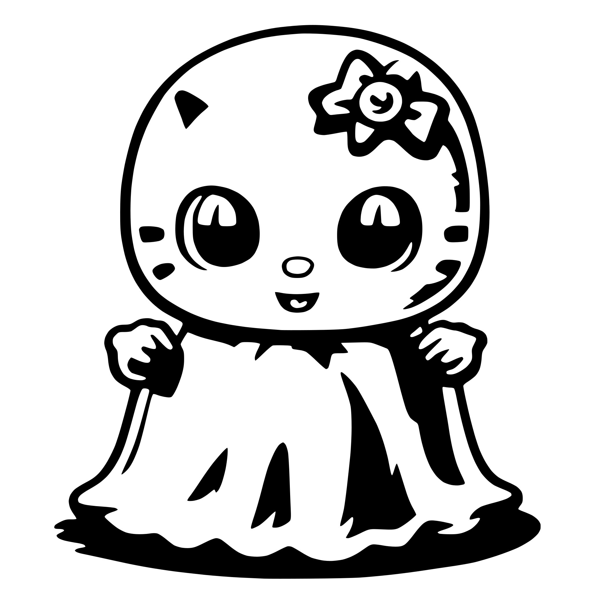 AI-generated SVG of a hello kitty ghost