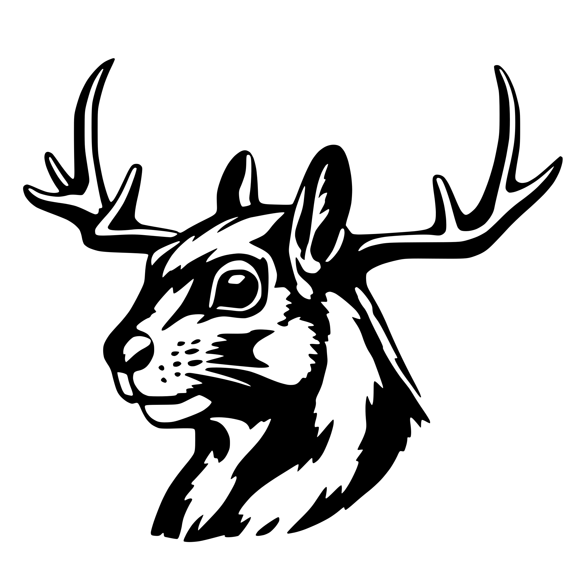 AI-generated SVG of a squirrel with mule deer antlers