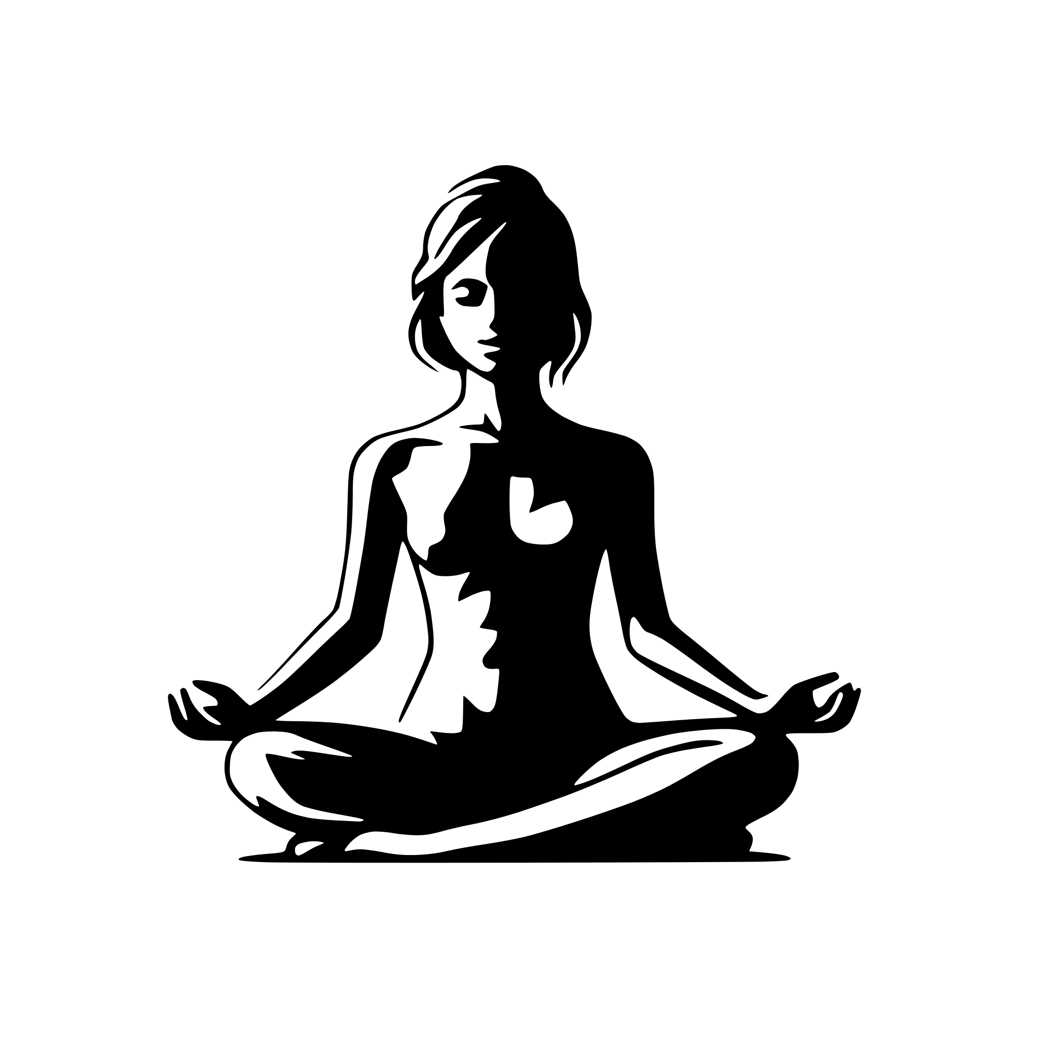 AI-generated SVG of 'meditating figure with chakras'