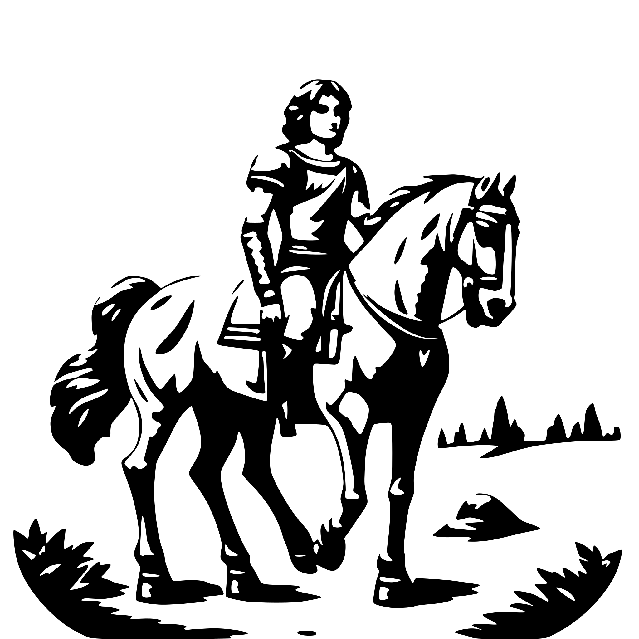 AI-generated SVG of a Alexander and his horse Bucephalus