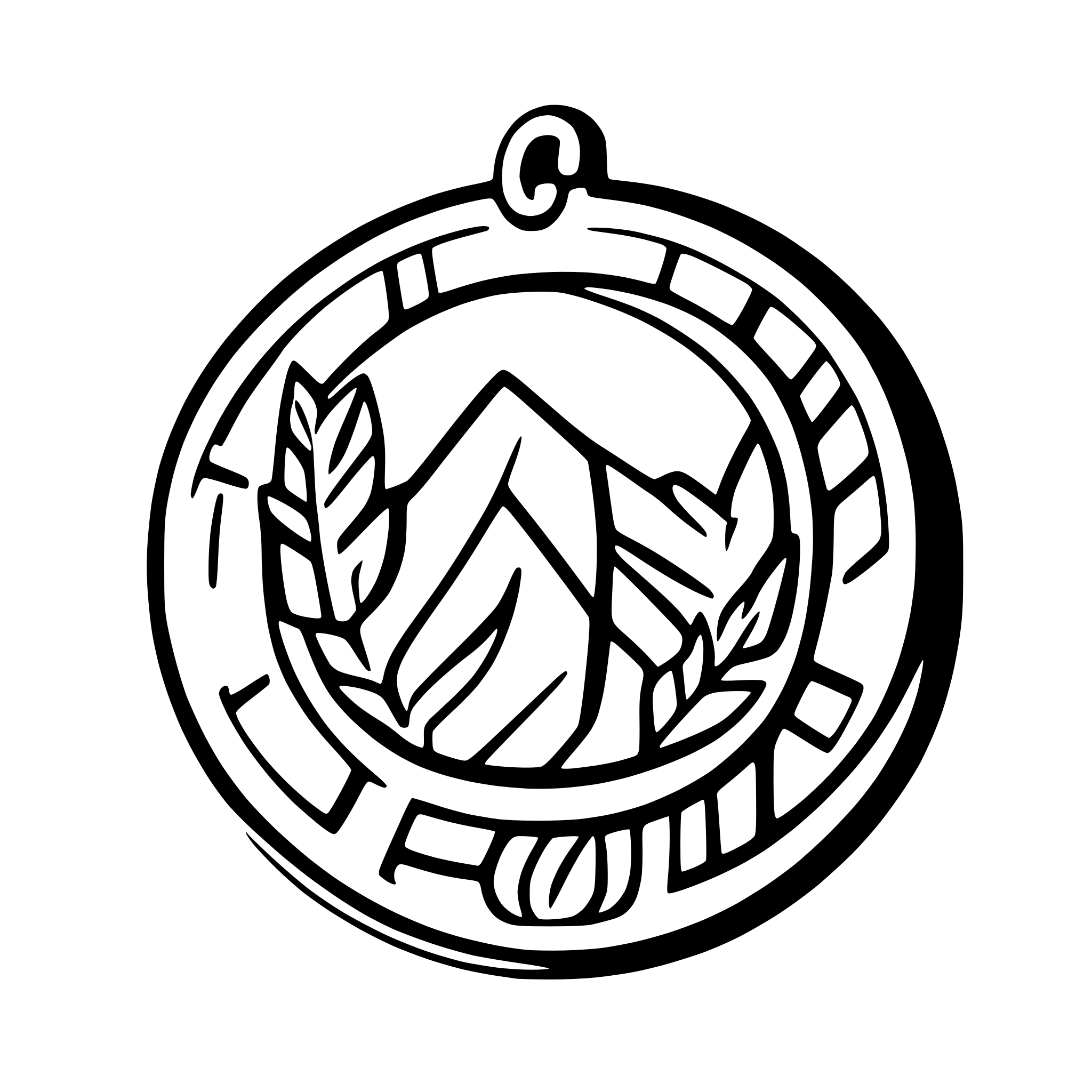 AI-generated SVG of a **1. General Concept:** A bold, Nordic-inspired medal for the winner of a Viking-themed run, combining classic Viking symbols in a modern, vector style.  **2. Technical Specifications:** * **Technique:** 2D vector graphic (for printing/enameling), outer contour for laser cutting. * **Style:** Clean lines, flat color fields, simple cel-shading. * **Instruction for VLM:** Generate the final image in PNG format with a transparent background.  **3. Design Element Description:** * **Outer Contour (fo