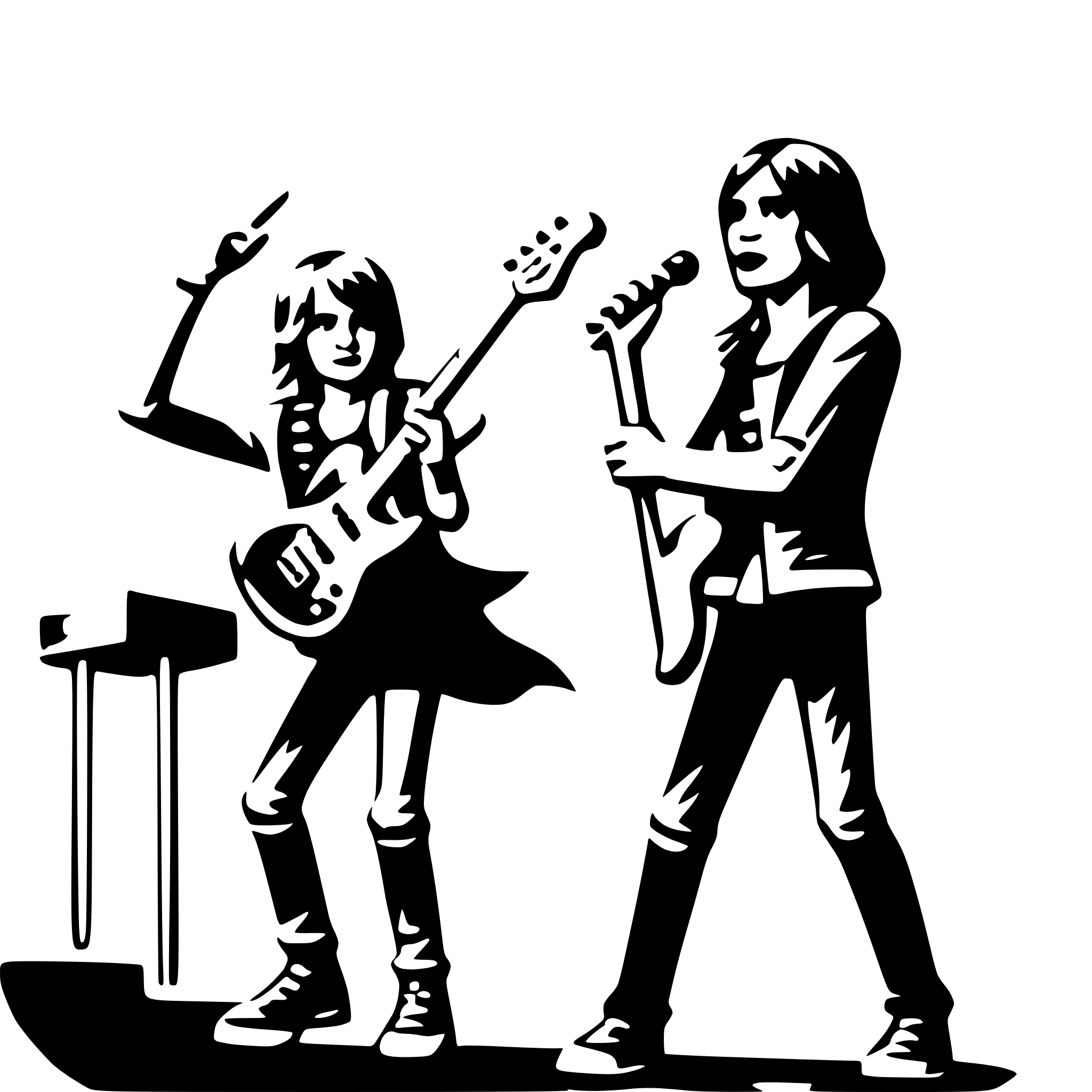 AI-generated SVG of a rock band concert