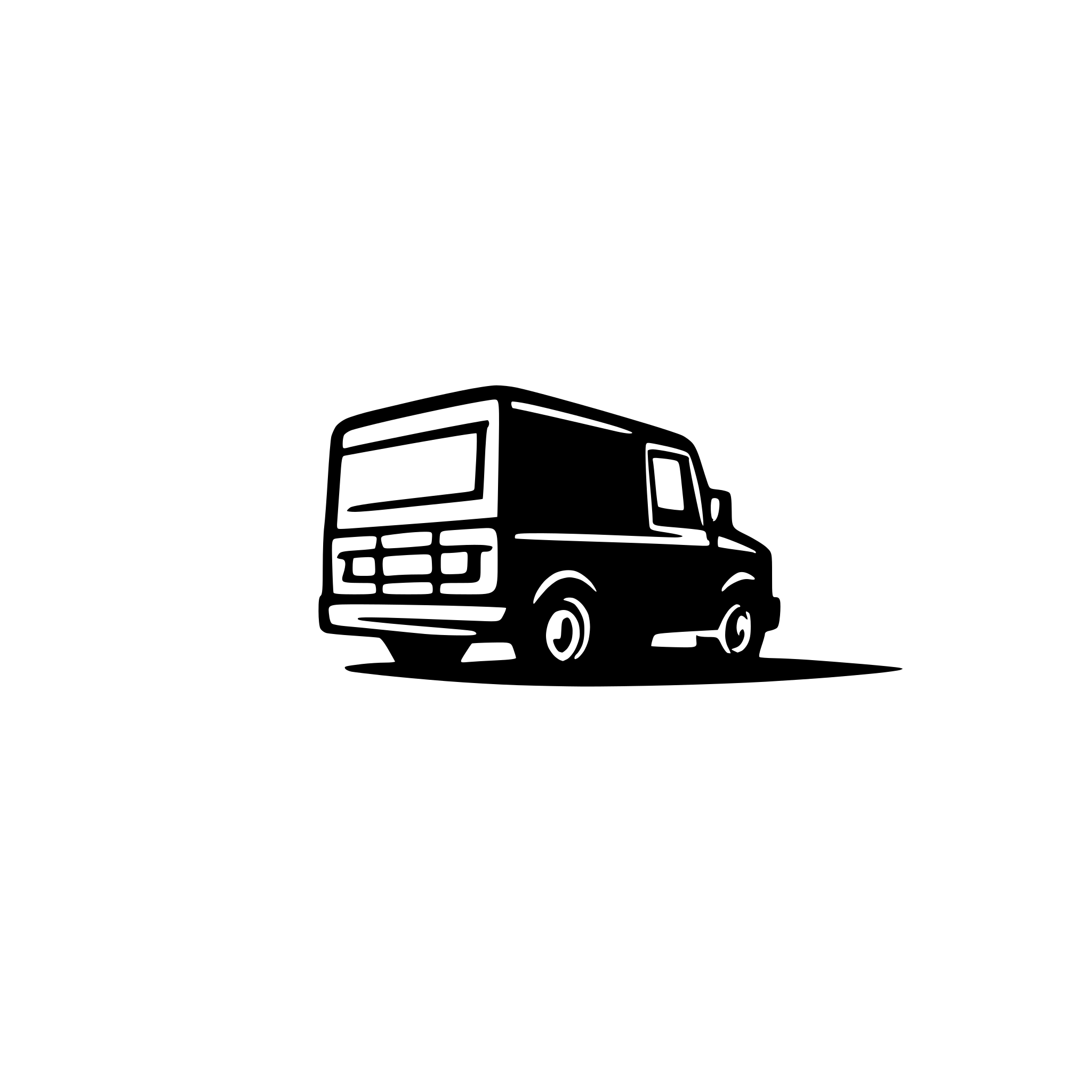 AI-generated SVG of 'a moving company van should be a profile and without logo on the van, with boxes'