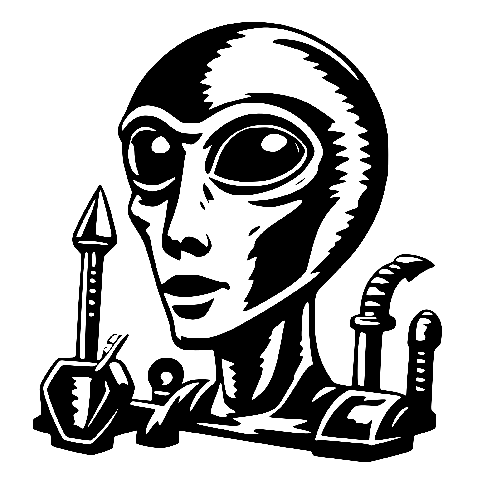 AI-generated SVG of 'alien tools'