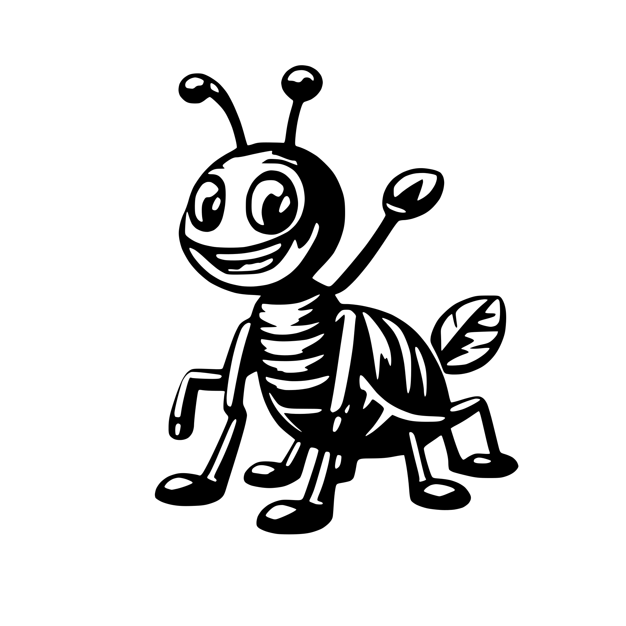 AI-generated SVG of a happy ant