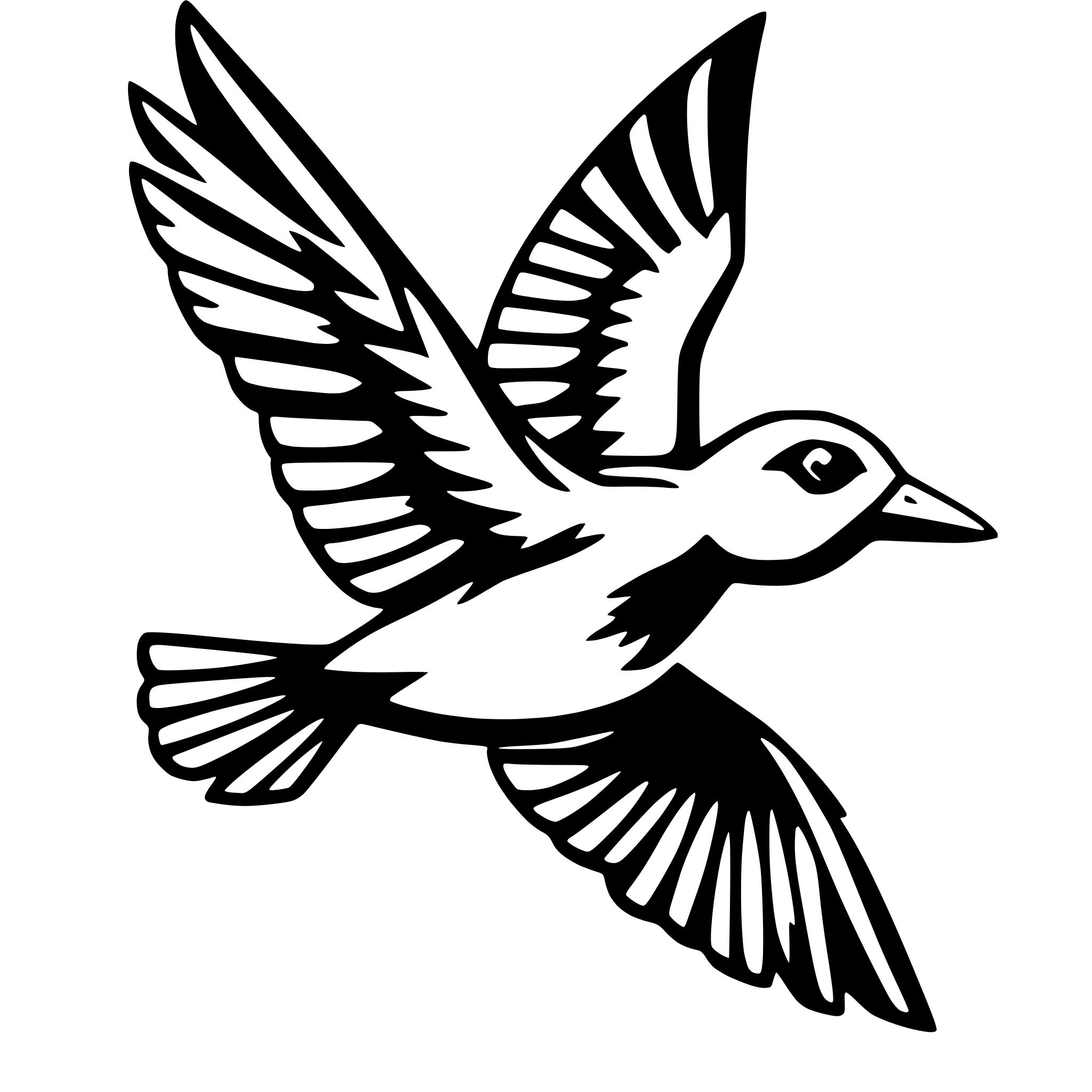 AI-generated SVG of 'bird in flight'
