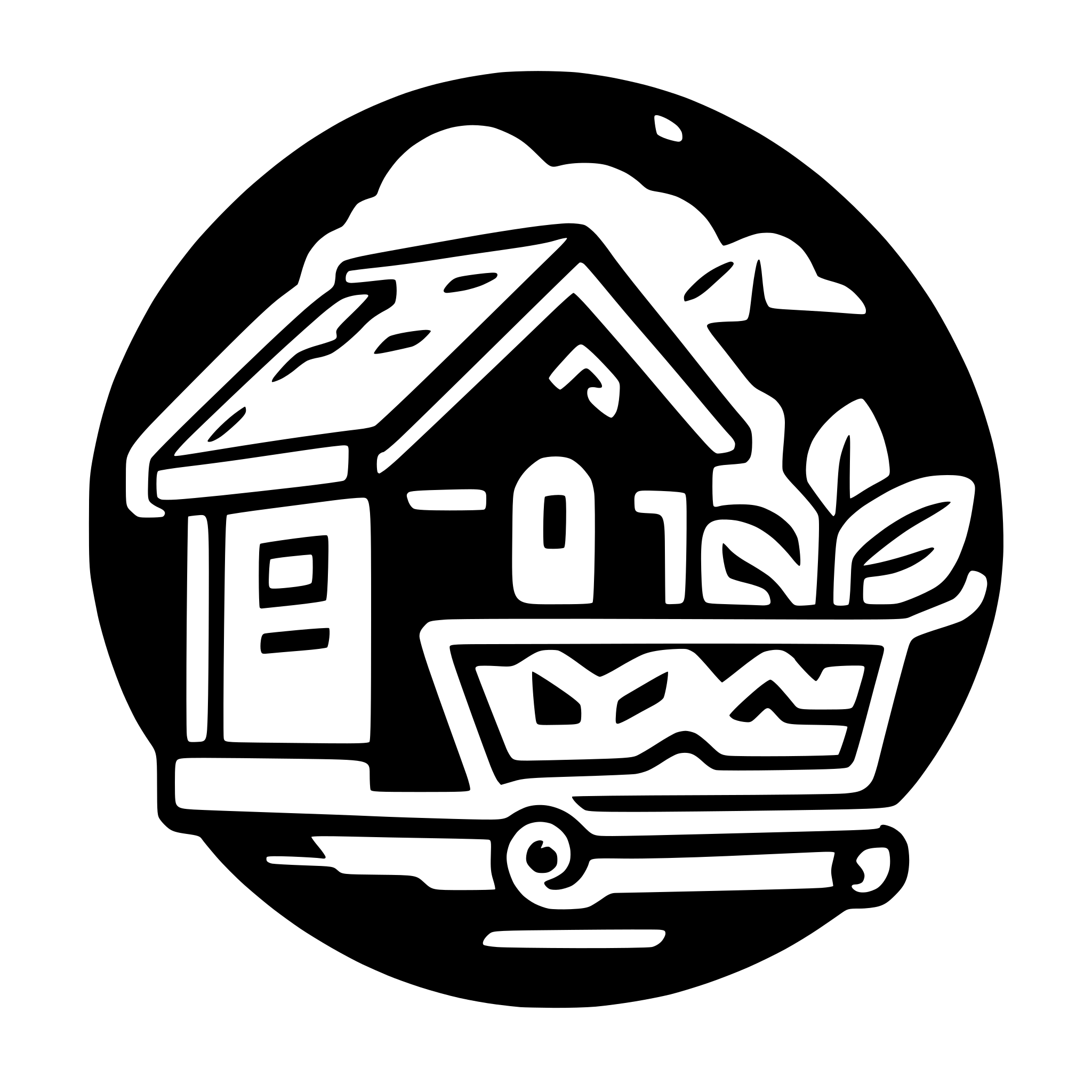 AI-generated SVG of a Logo combining an Andean house with mountains, incorporating elements of a shopping cart; minimalist, geometric, and nature-inspired. Clean lines, smooth shapes, balanced design