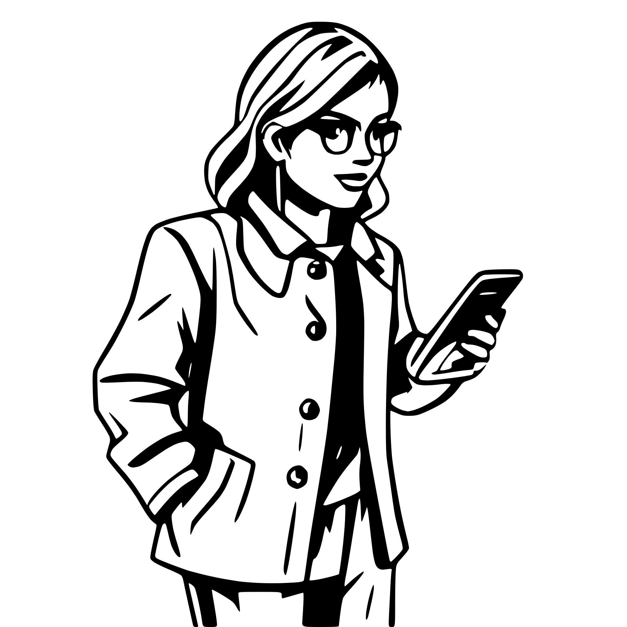 AI-generated SVG of a Illustration of a productive professional standing watching mobile phone screen with the time tracking application on it.