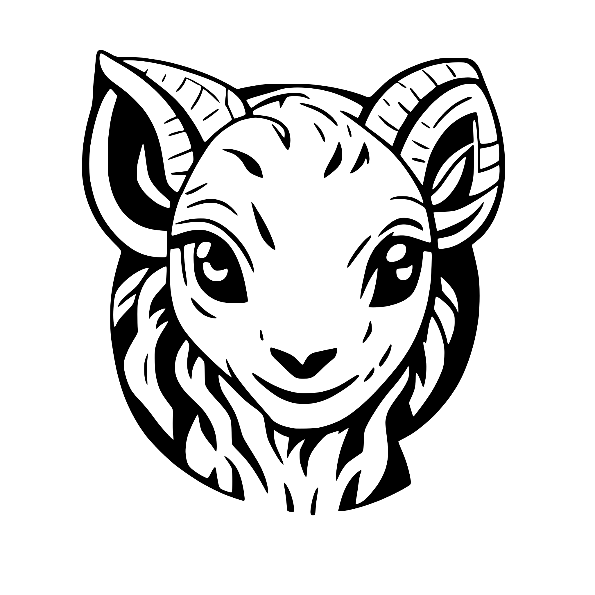 AI-generated SVG of a goat face