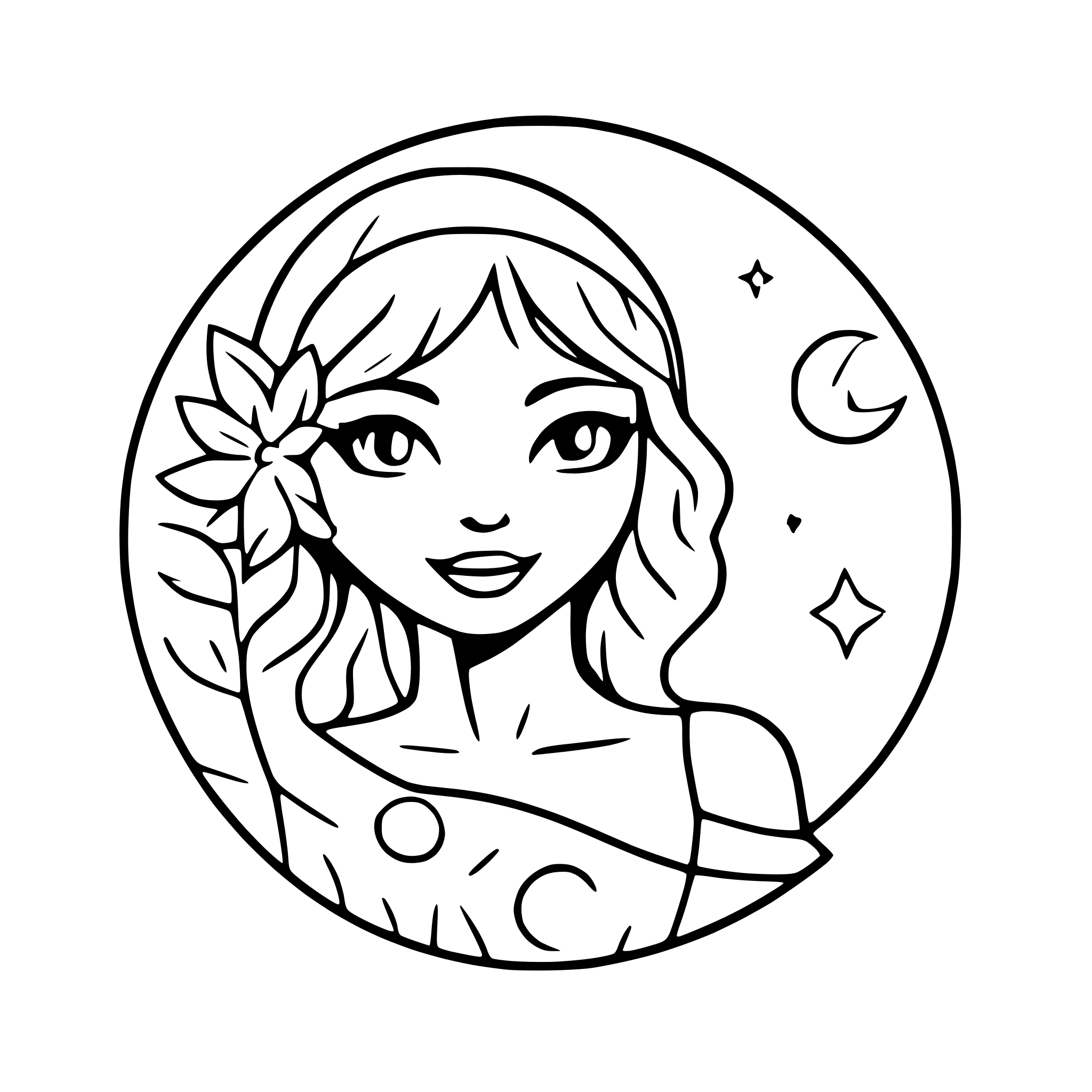 AI-generated SVG of 'sun and moon intertwined'