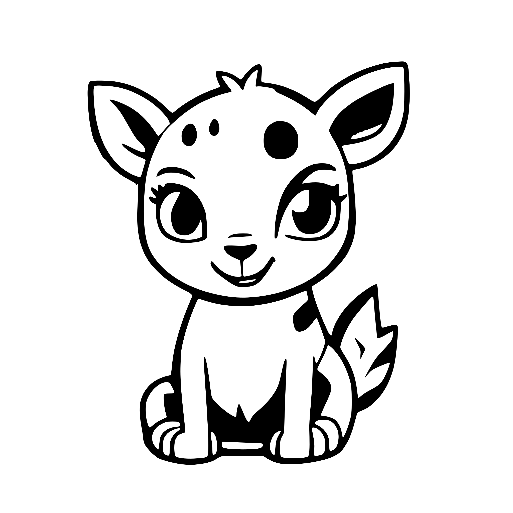 AI-generated SVG of a coloring page animal