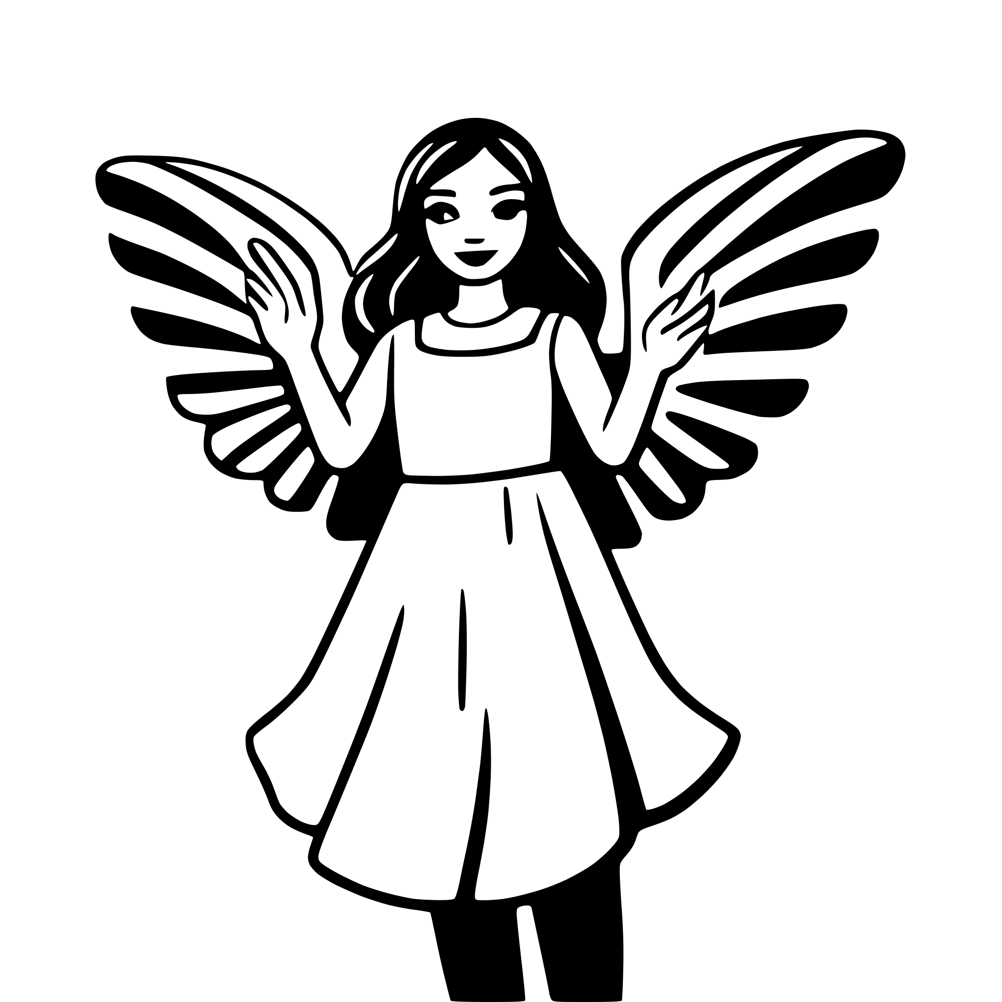 AI-generated SVG of 'angel with outstretched wings'
