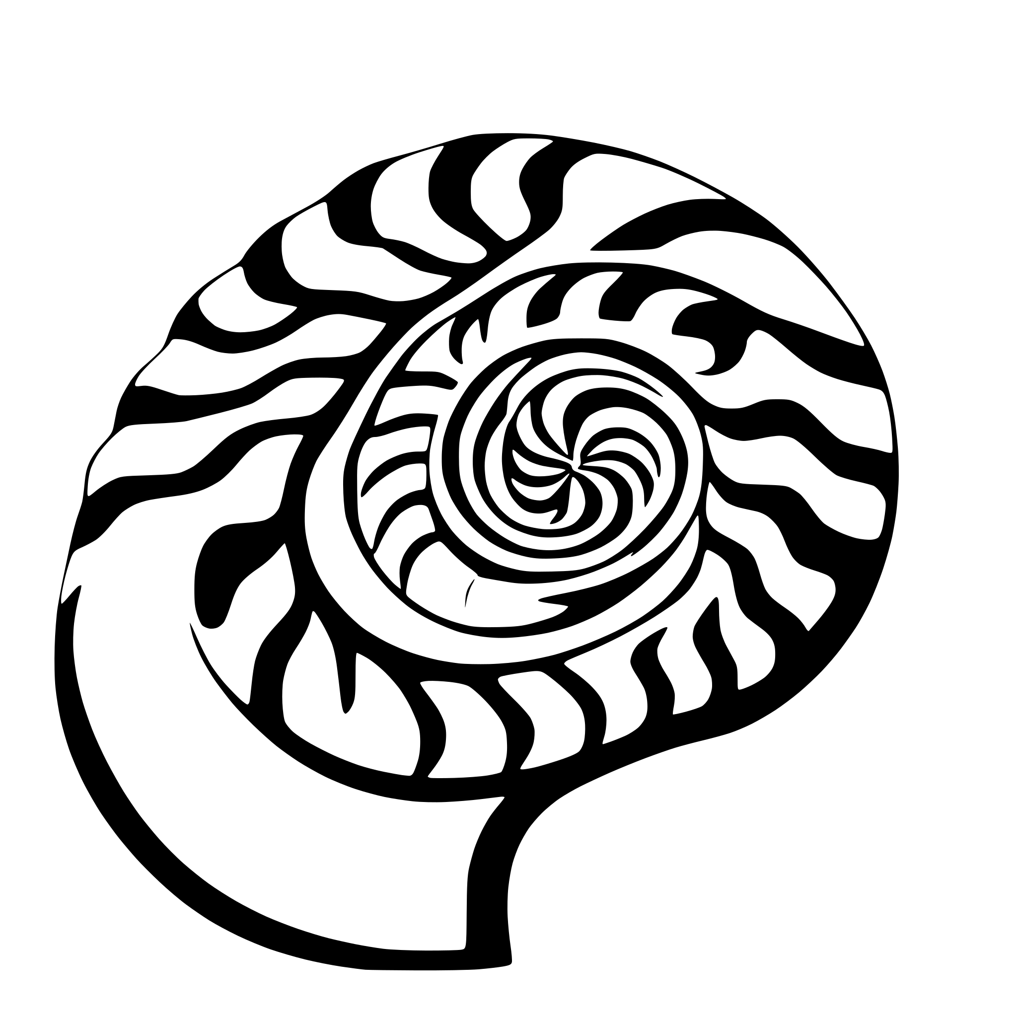 AI-generated SVG of a fractal spiral shell