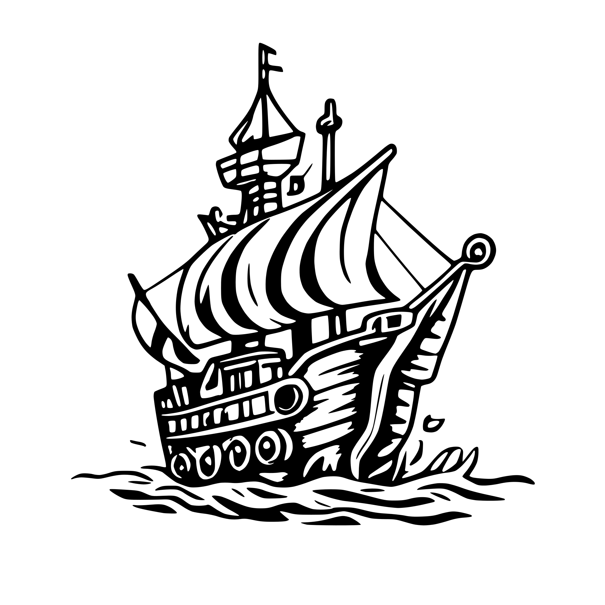 AI-generated SVG of a pirate ship