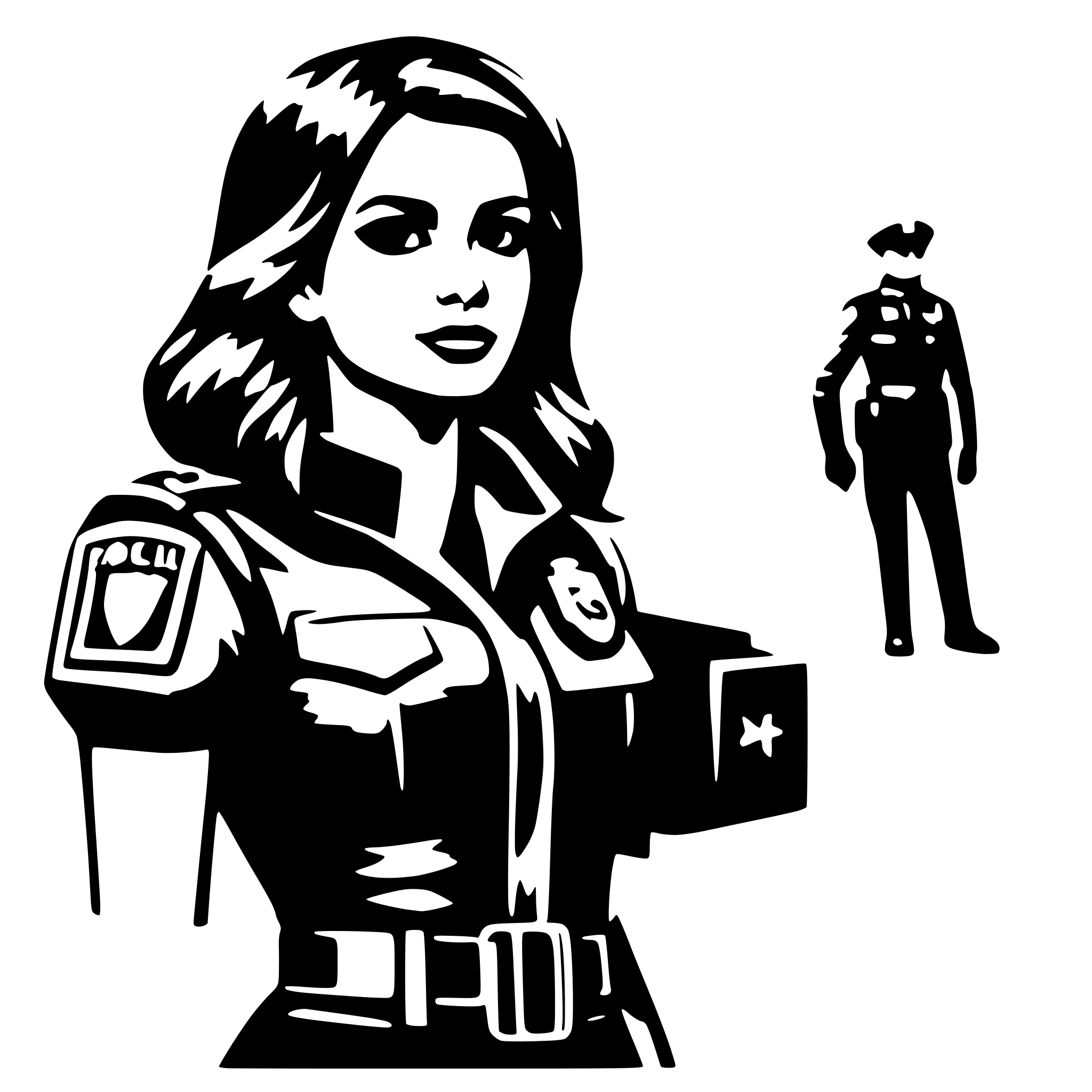 AI-generated SVG of a POLICIAL FEMININA