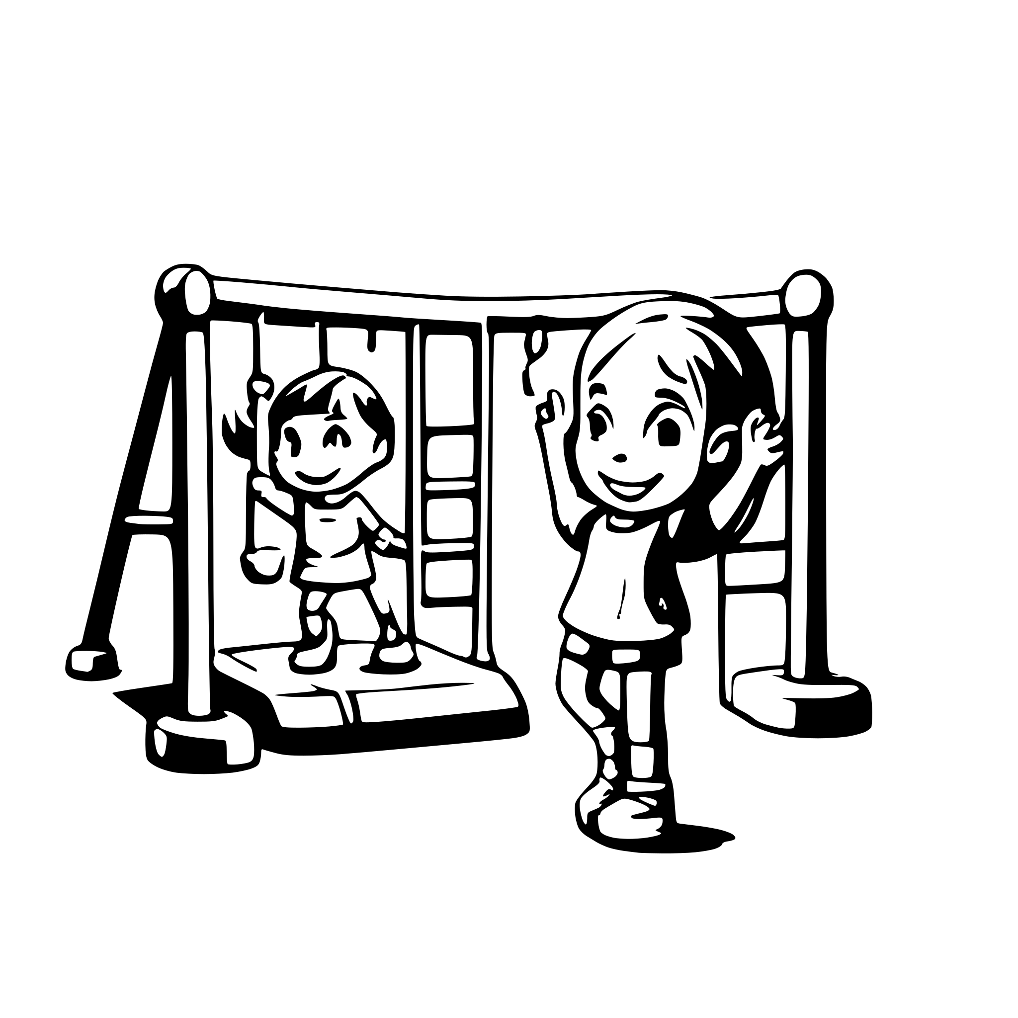 AI-generated SVG of a children playing on a playground