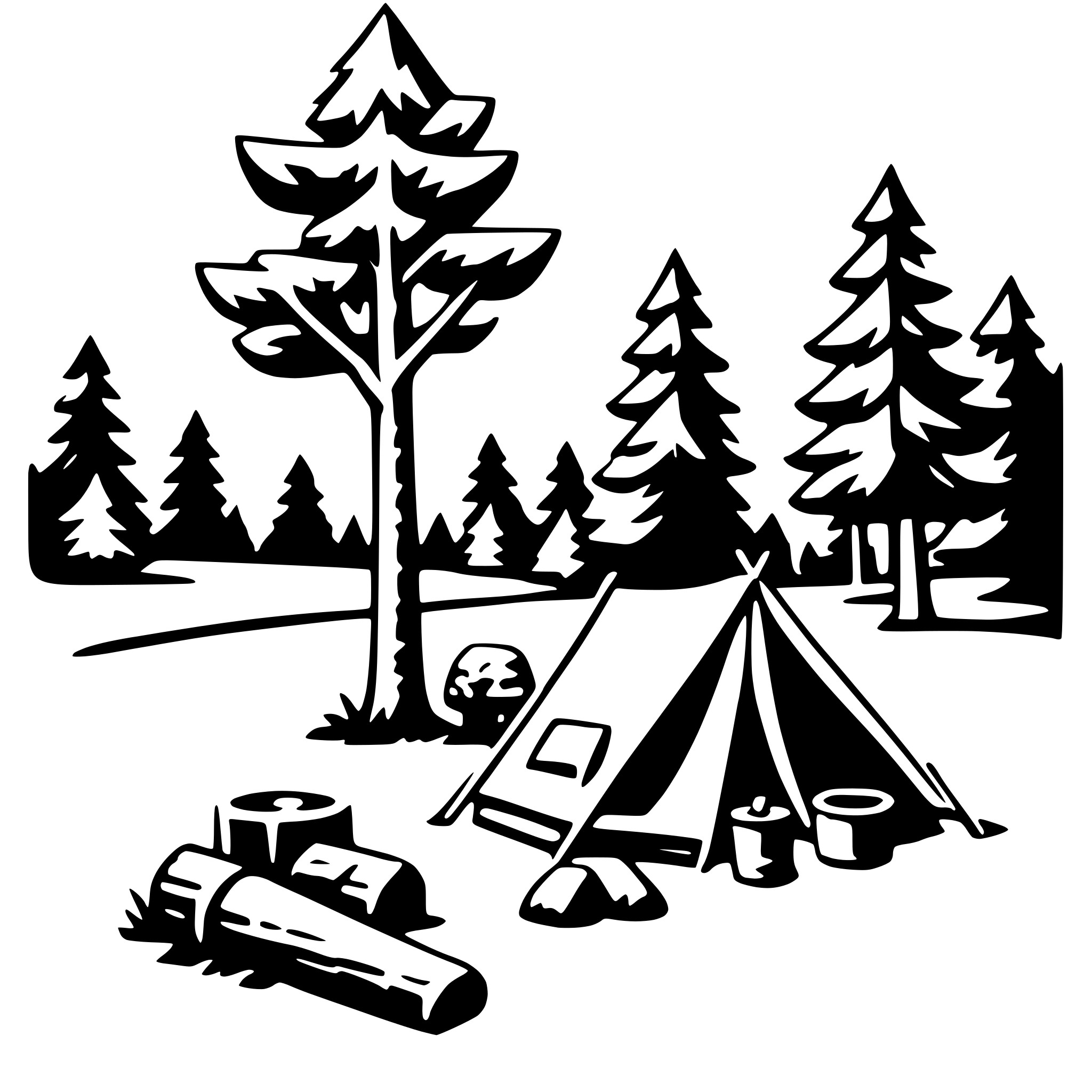 AI-generated SVG of 'forest camping scene'