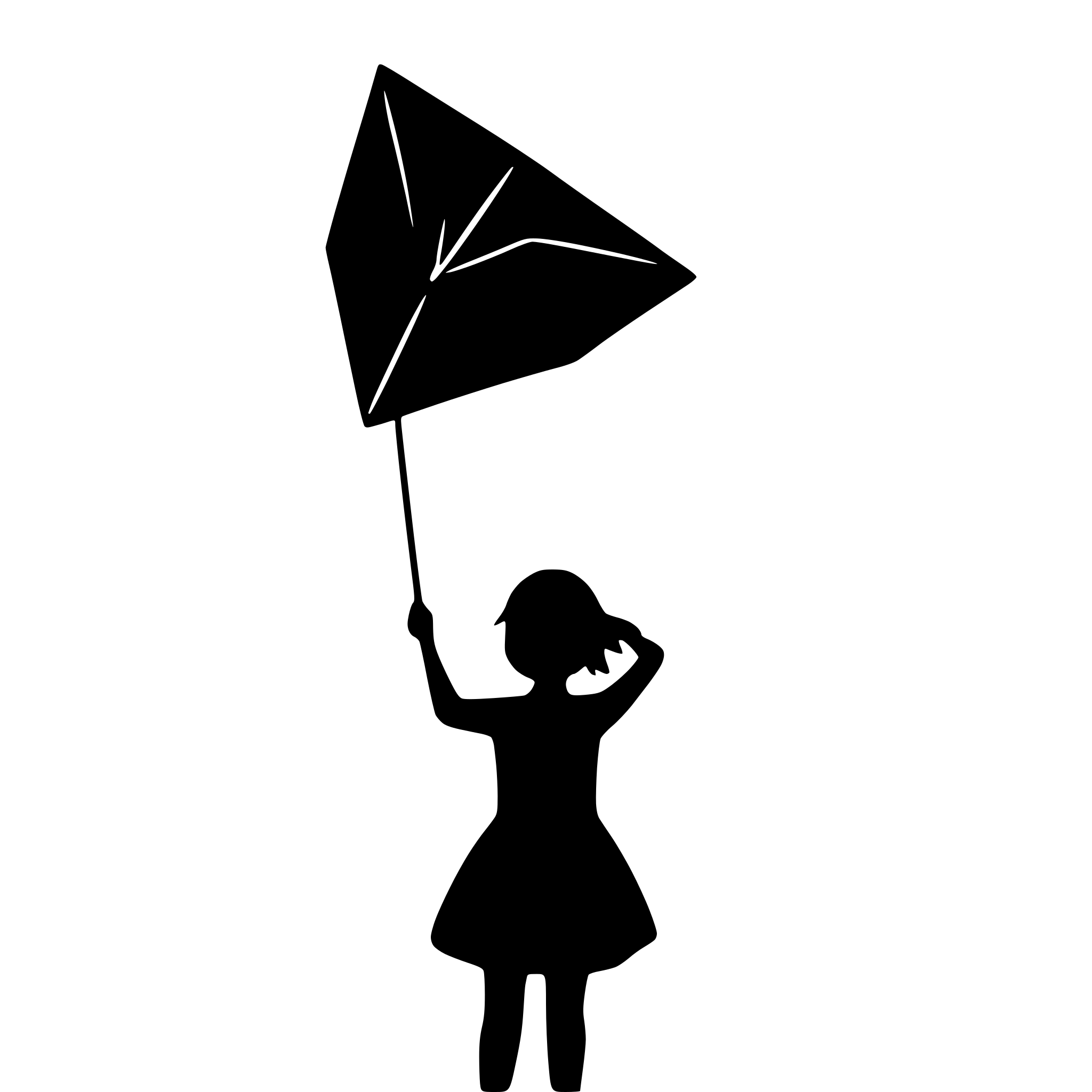 AI-generated SVG of 'kite flying in the wind'