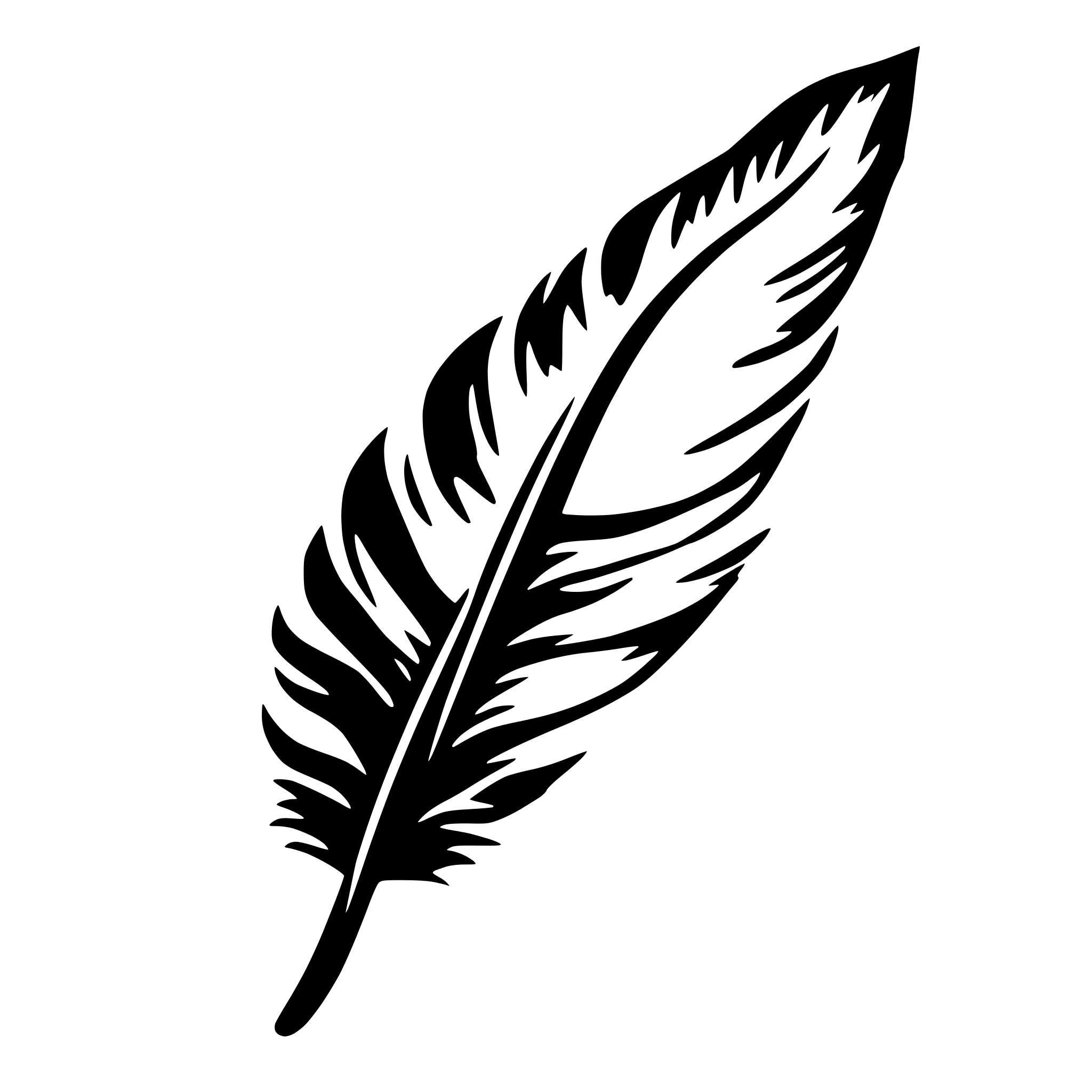 AI-generated SVG of 'curve feather'