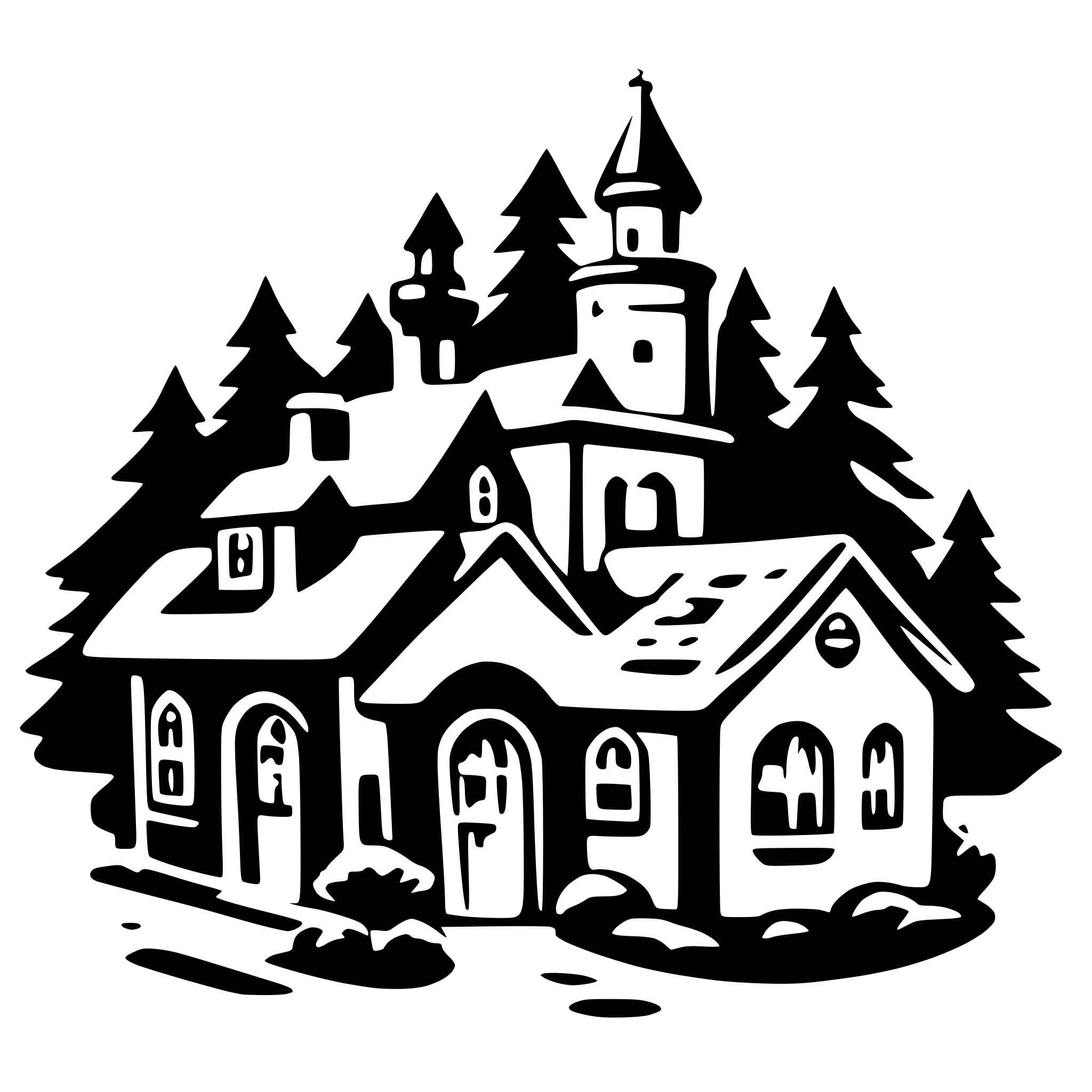 AI-generated SVG of 'Christmas village'