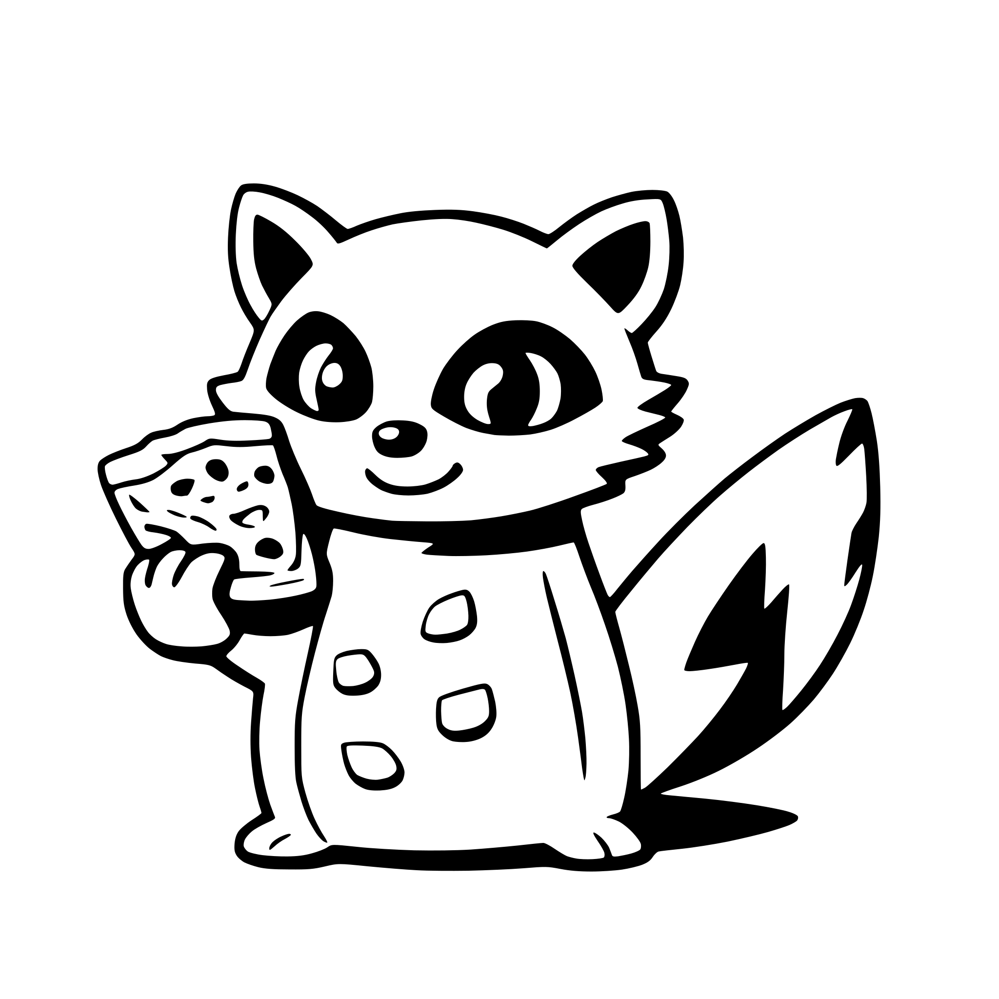 AI-generated SVG of a a raccoon eating a slice of pizza