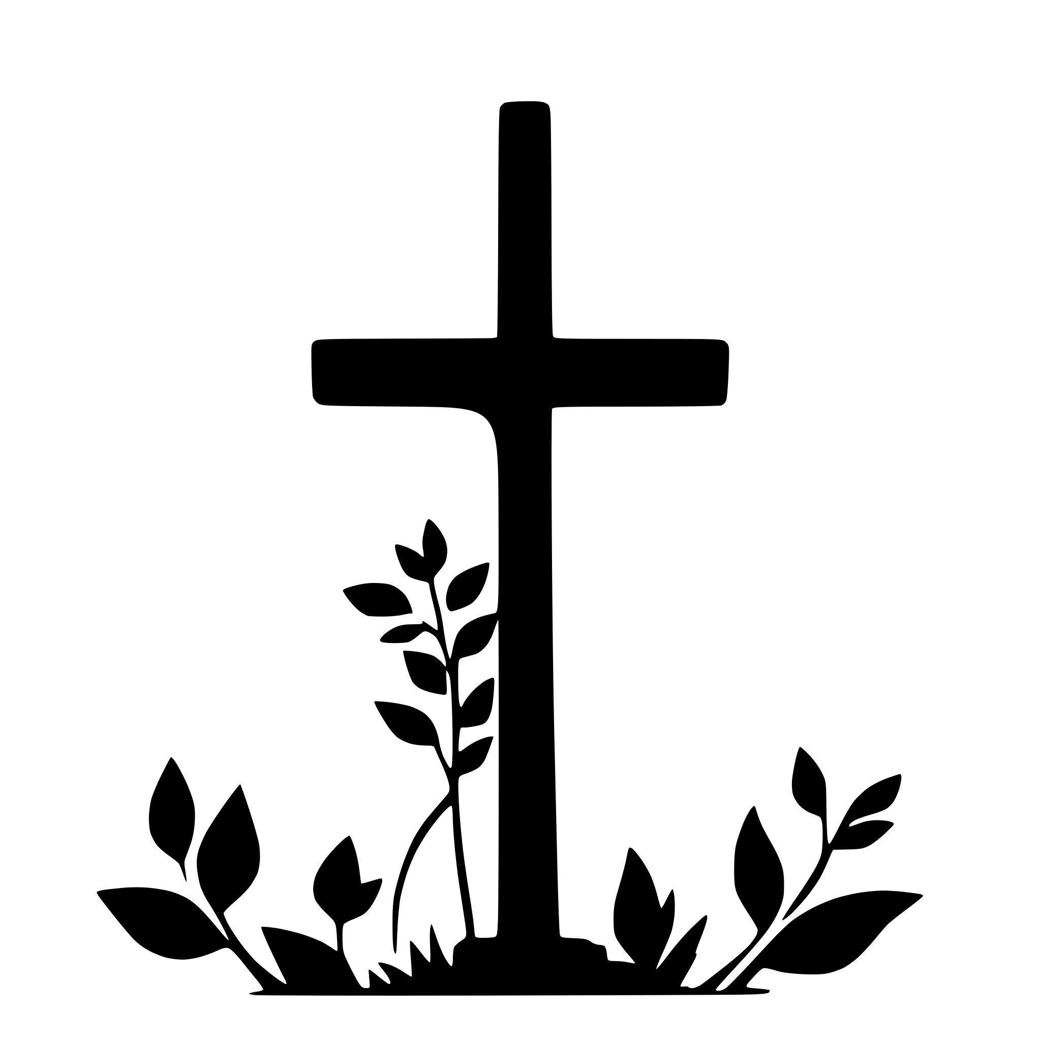 AI-generated SVG of a easter cross and flowers