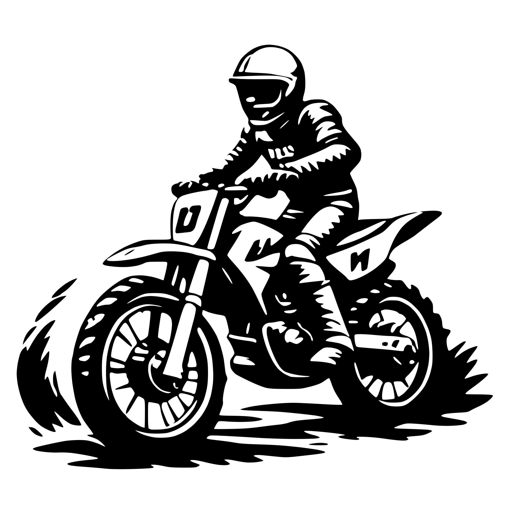 AI-generated SVG of 'Motocross racing with a quote'