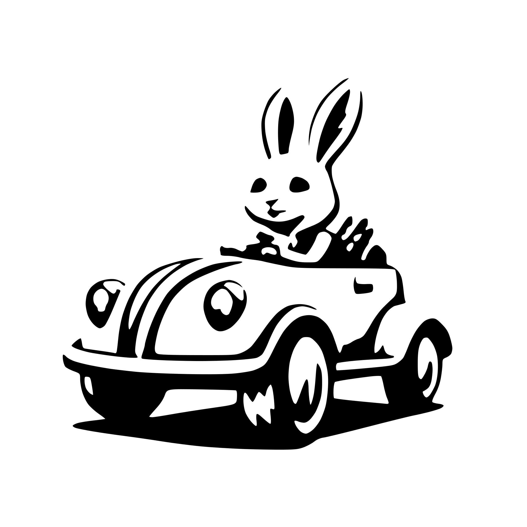 AI-generated SVG of a Cute bunny driving carrot car