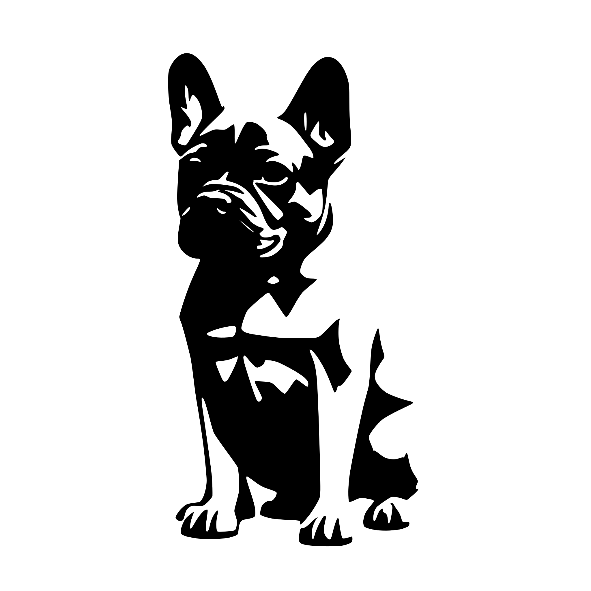 AI-generated SVG of a French Bulldog low polygon