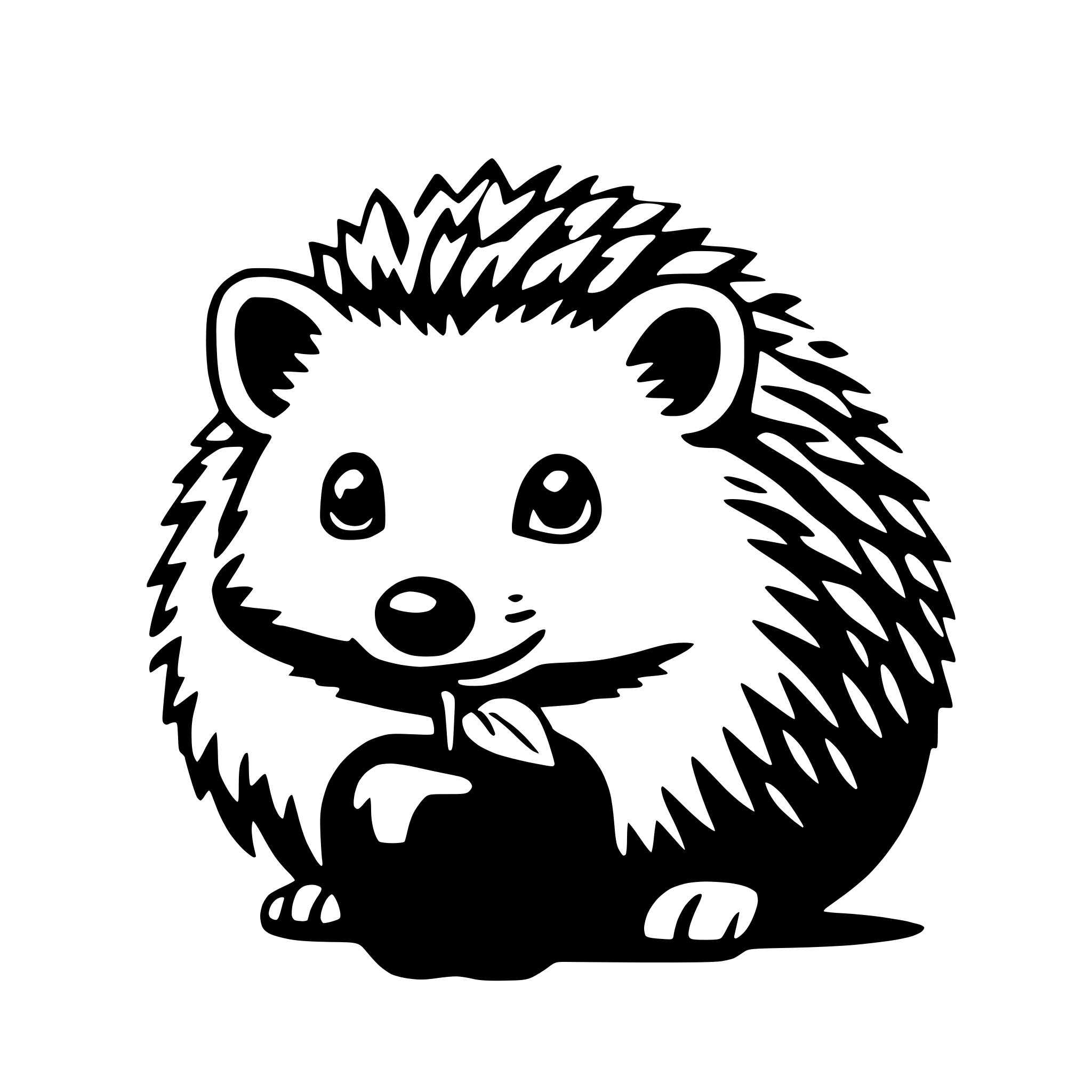 AI-generated SVG of a hedgehog with apple