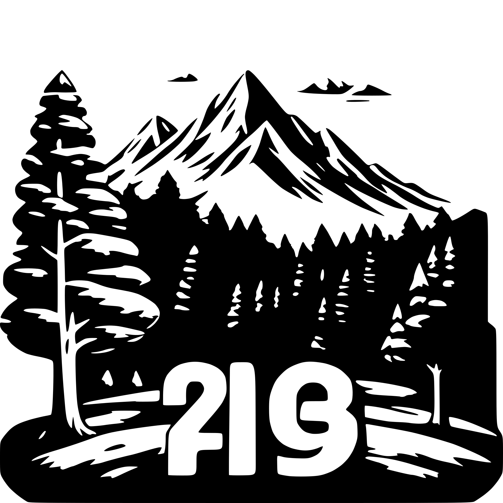 AI-generated SVG of a Mountains and Trees with Text at the Top saying PACK 781 AI-generated SVG of a Mountains and Trees with Text at the Top saying PACK 781
