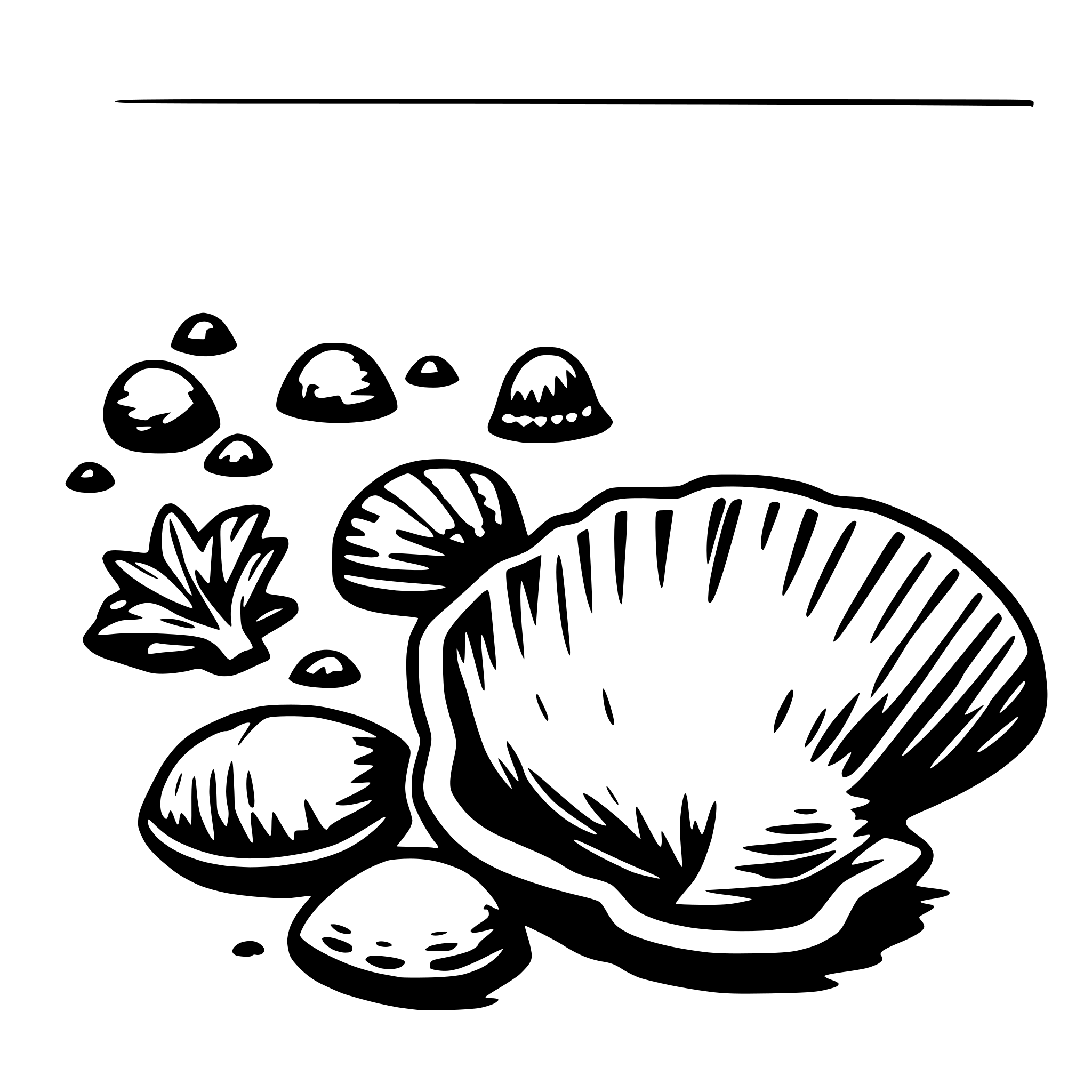 AI-generated SVG of a seashells on shore