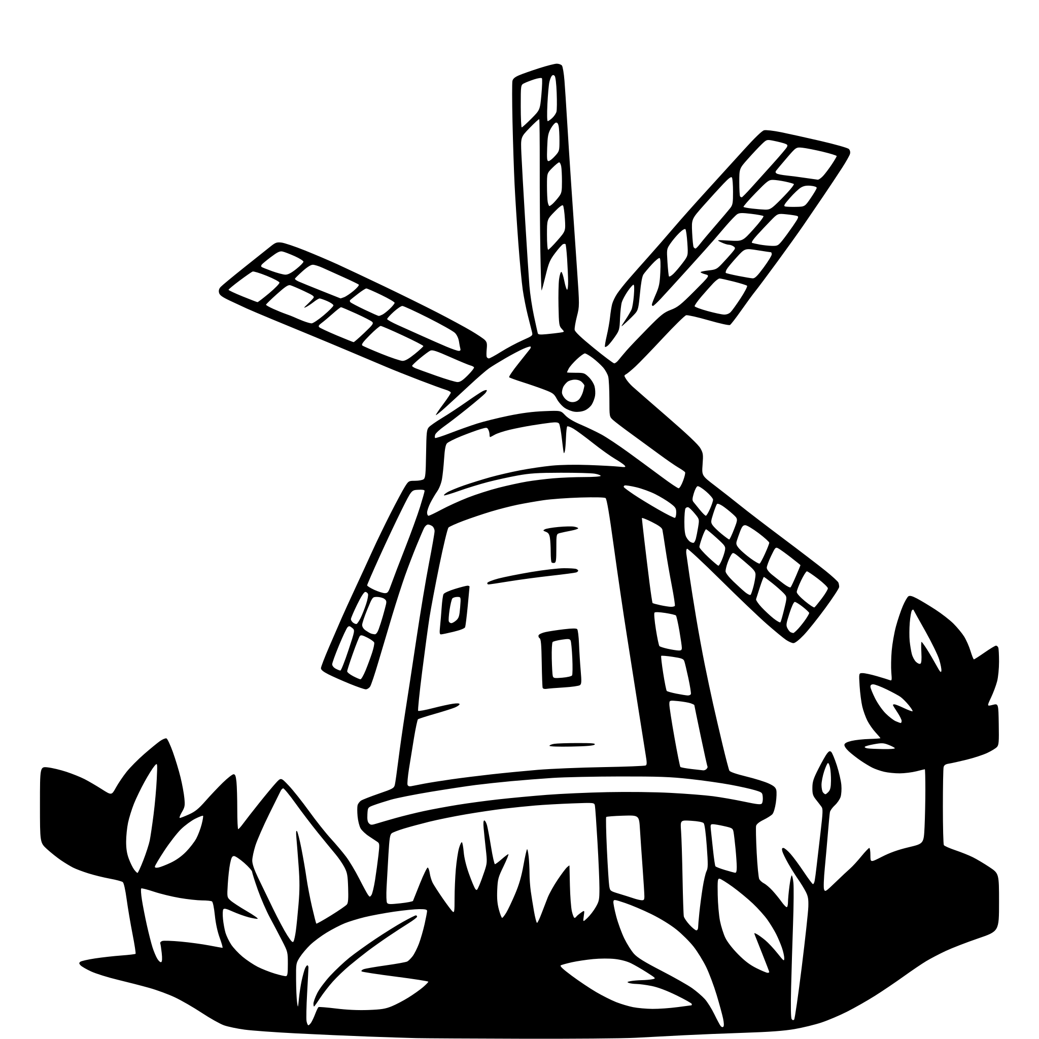 AI-generated SVG of 'Windmühle'