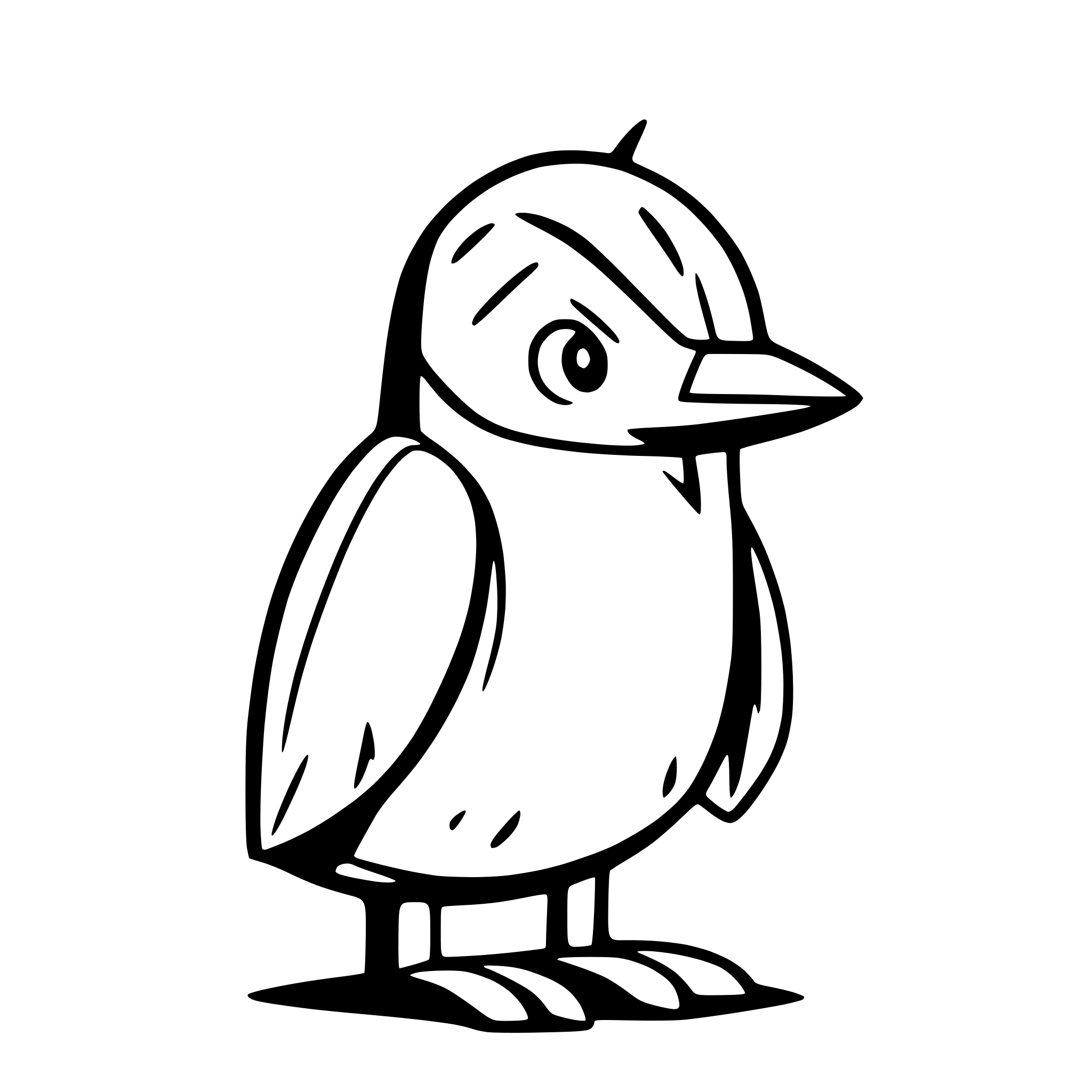 AI-generated SVG of a penguin one line art