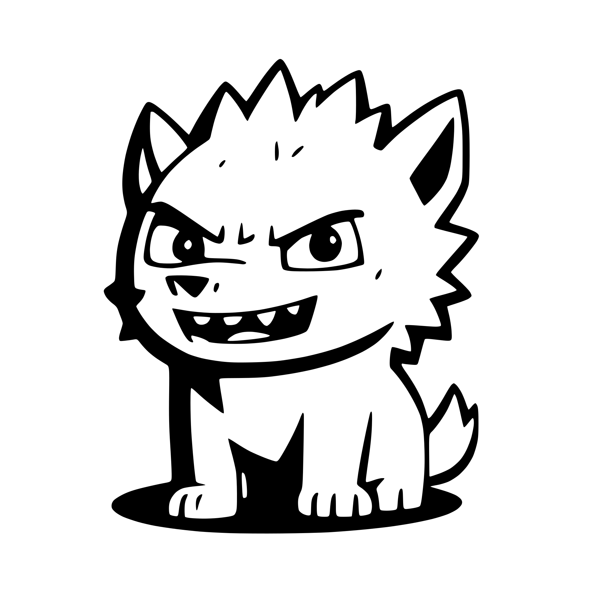 AI-generated SVG of a "A bold black and white cartoon-style angry dog illustration, with sharp spiky fur, big expressive a