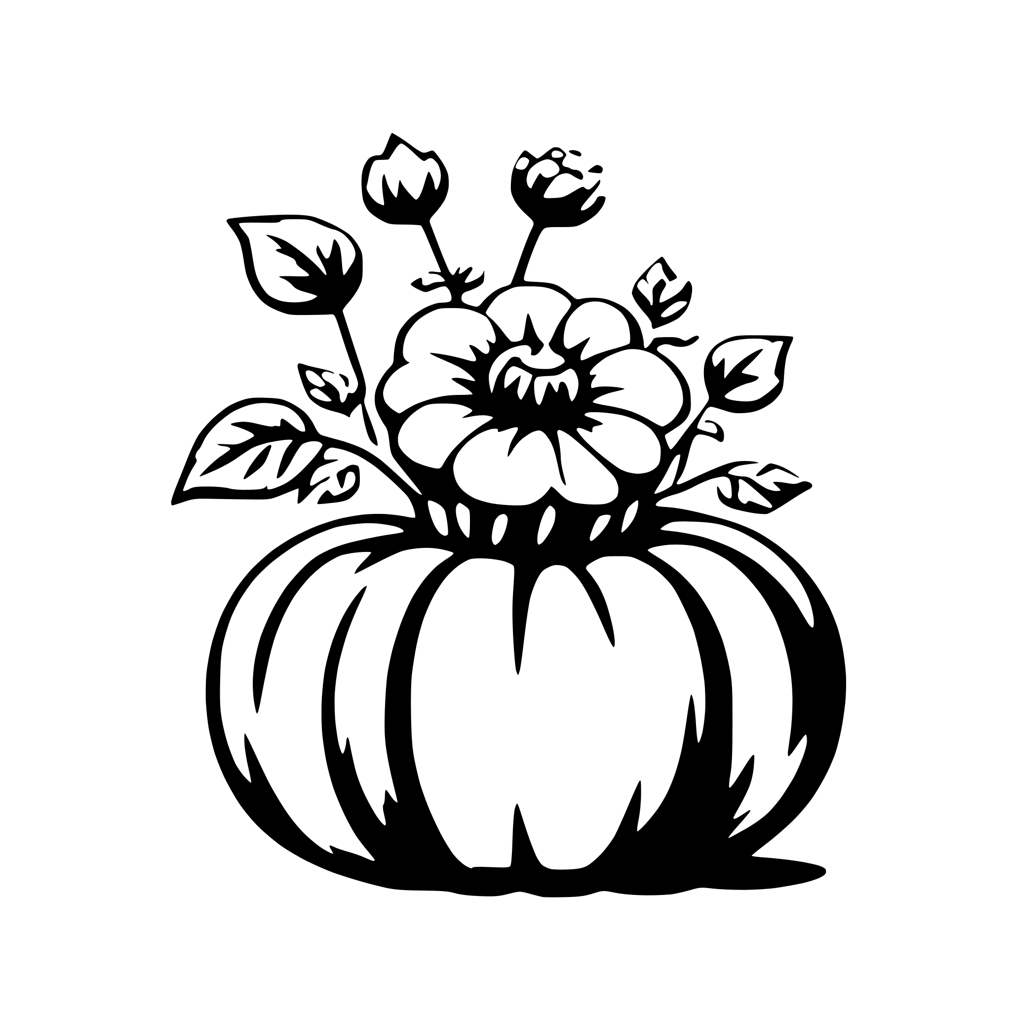 AI-generated SVG of a pumpkin with flowers