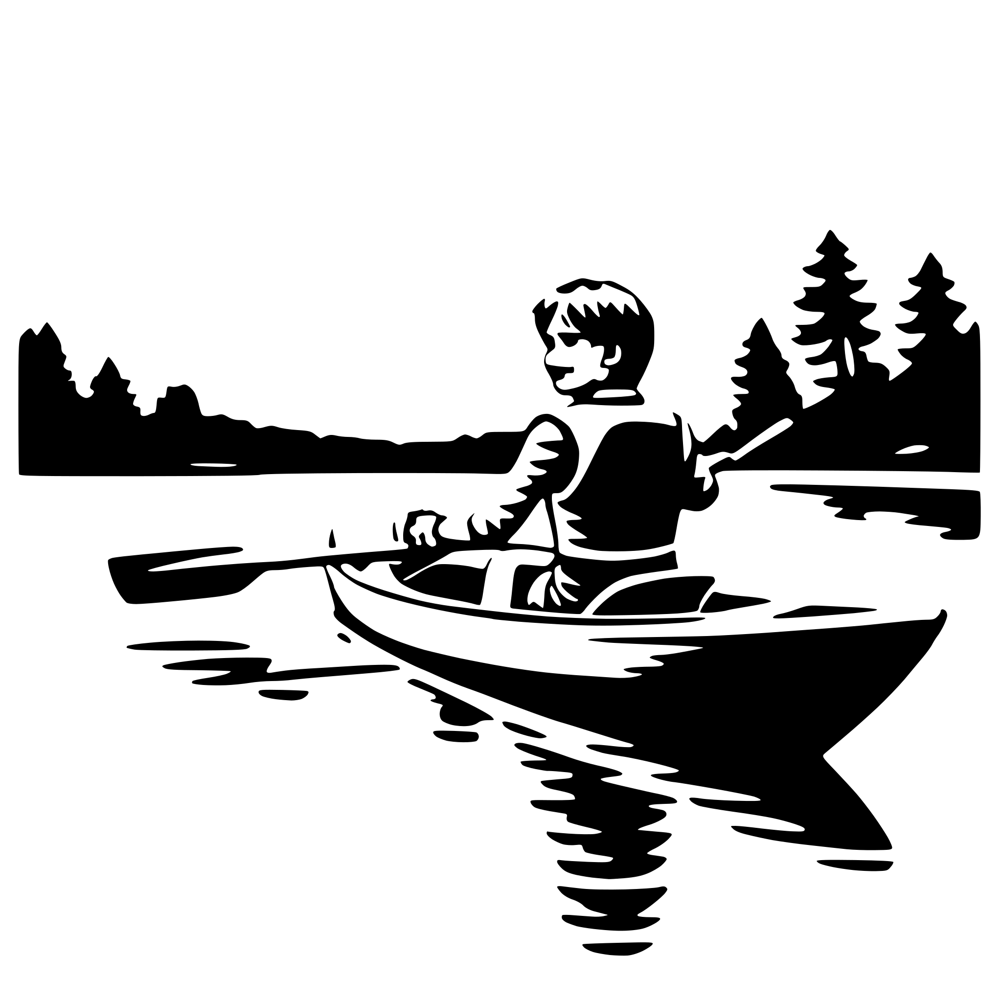 AI-generated SVG of 'kayaking on river'
