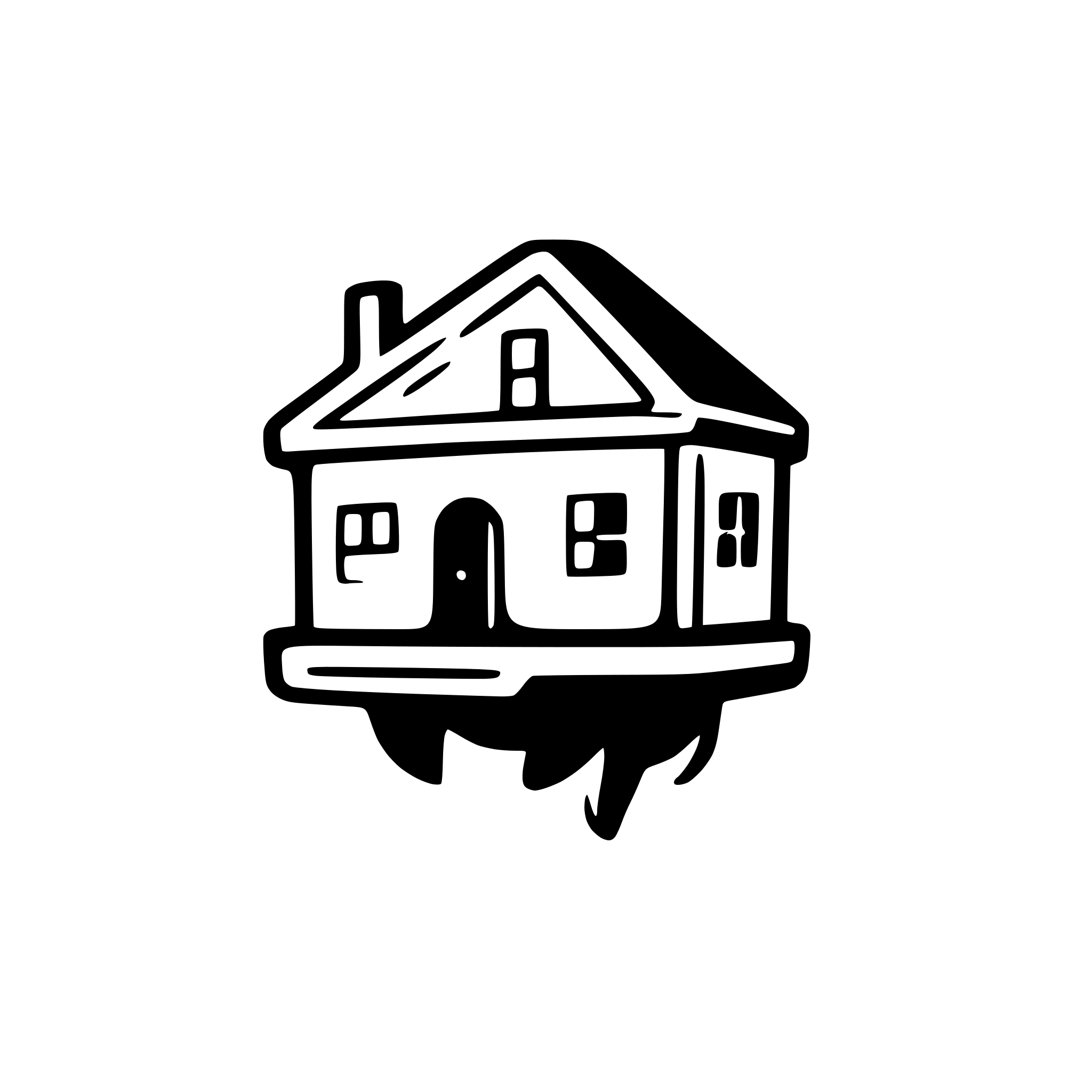 AI-generated SVG of a house floating in space