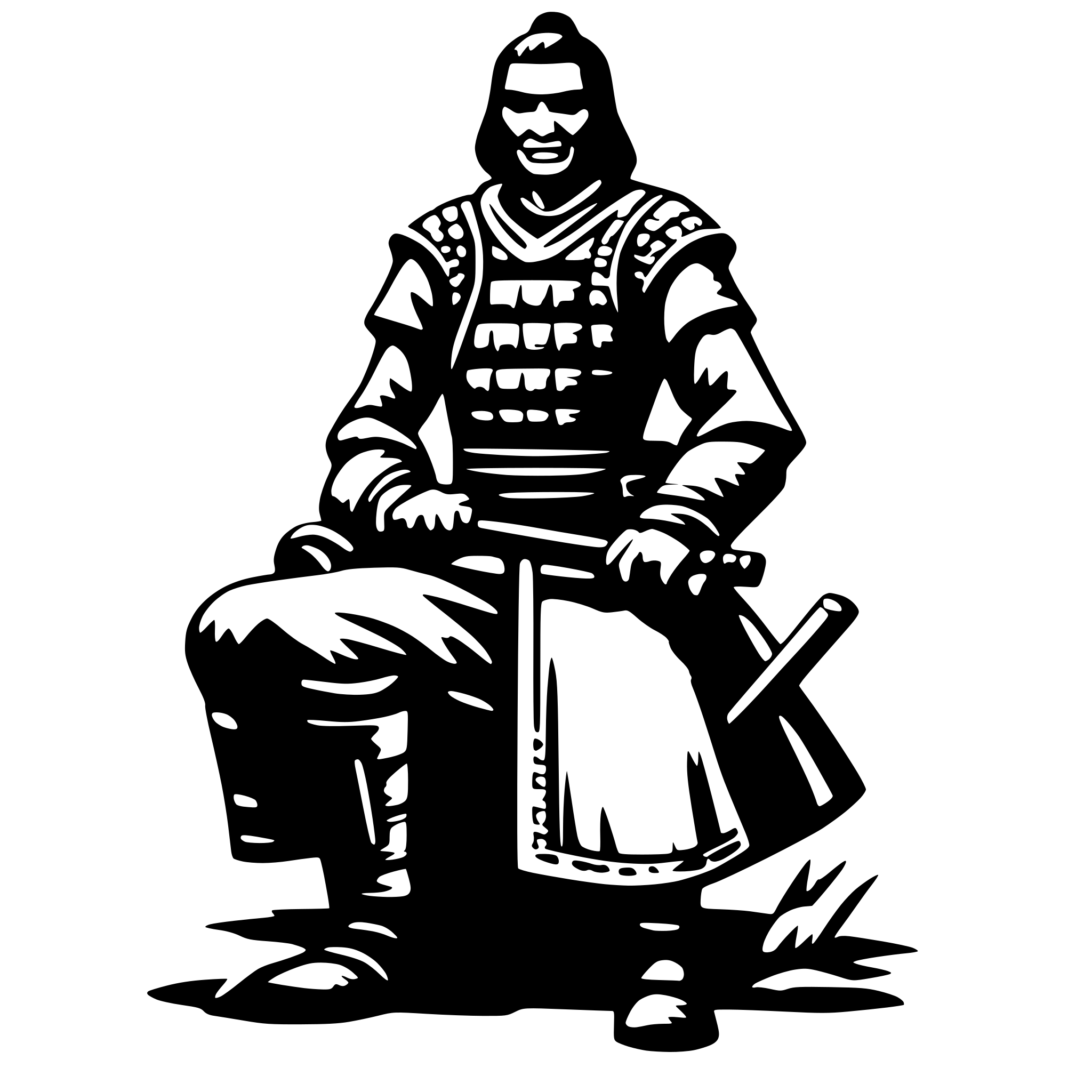 AI-generated SVG of a old samurai